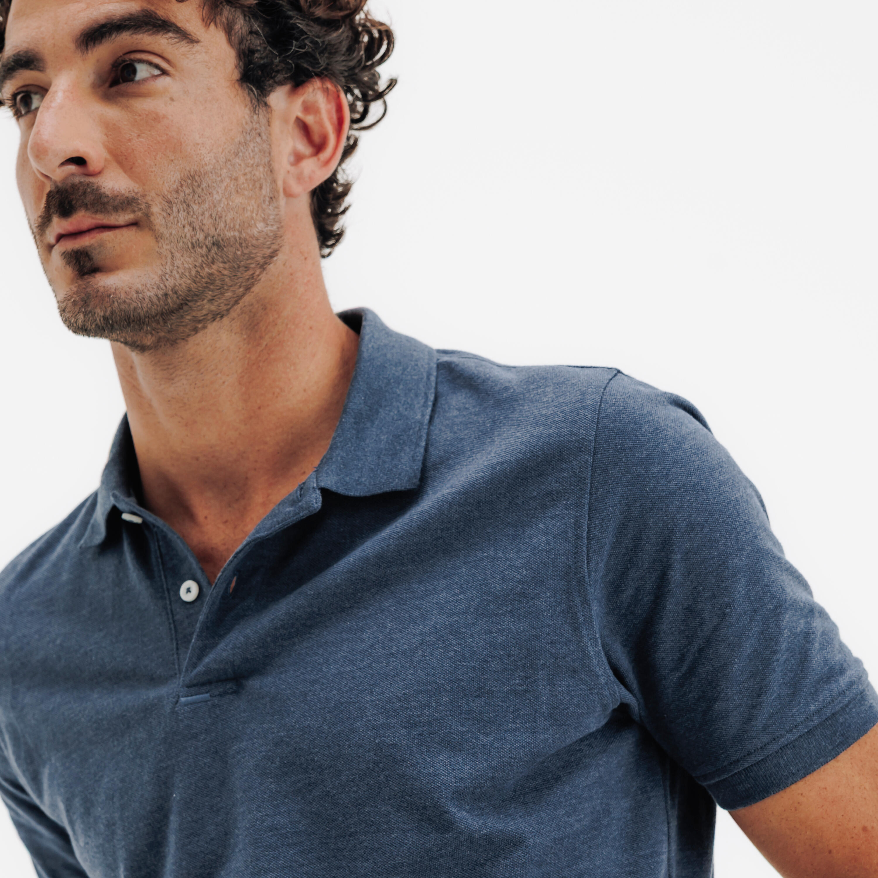 Men's Cotton Short-Sleeved Golf Polo Shirt, MW 500 - INESIS