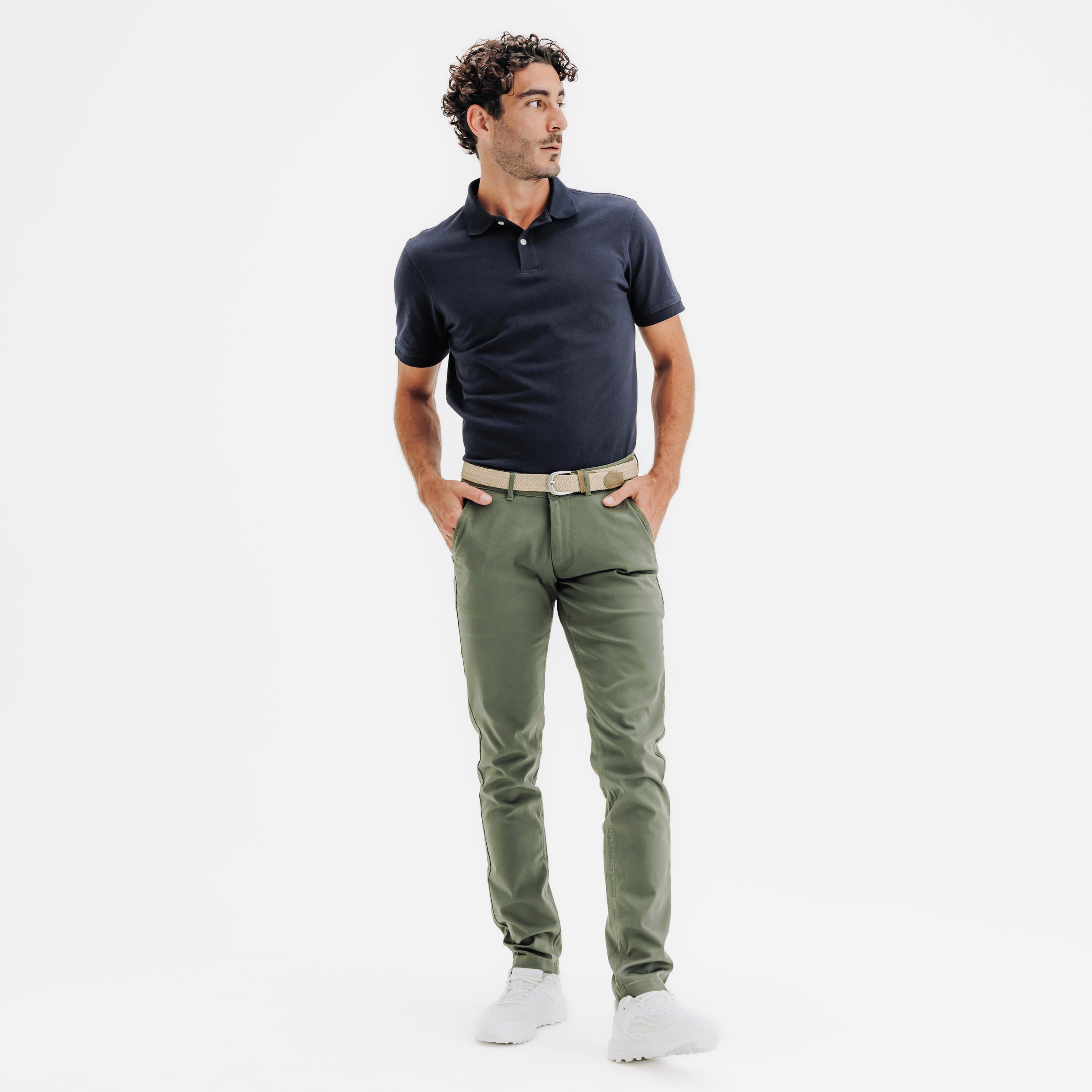 Men's Cotton Short-Sleeved Golf Polo Shirt, MW 500 - INESIS