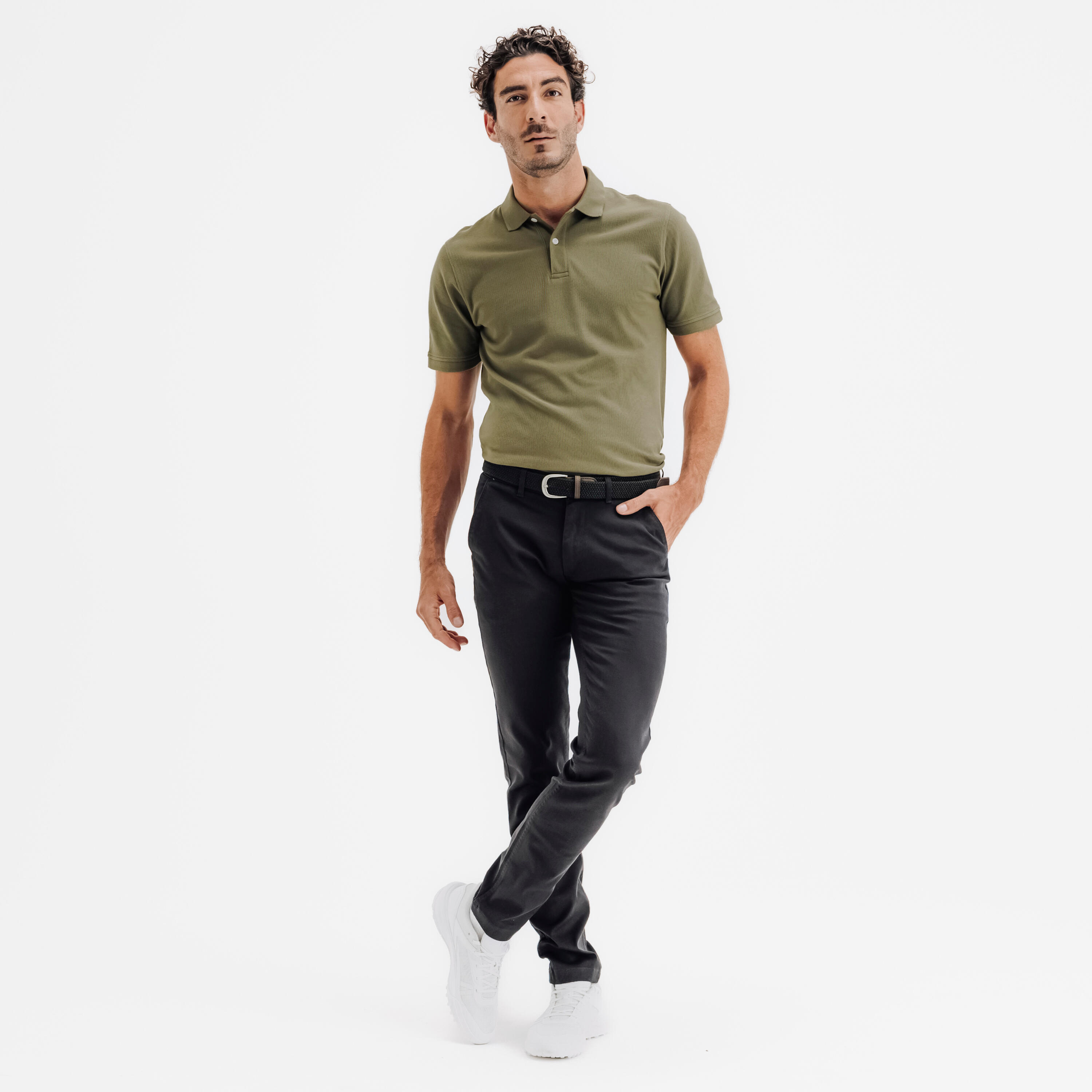Men's Cotton Short-Sleeved Golf Polo Shirt, MW 500 - INESIS