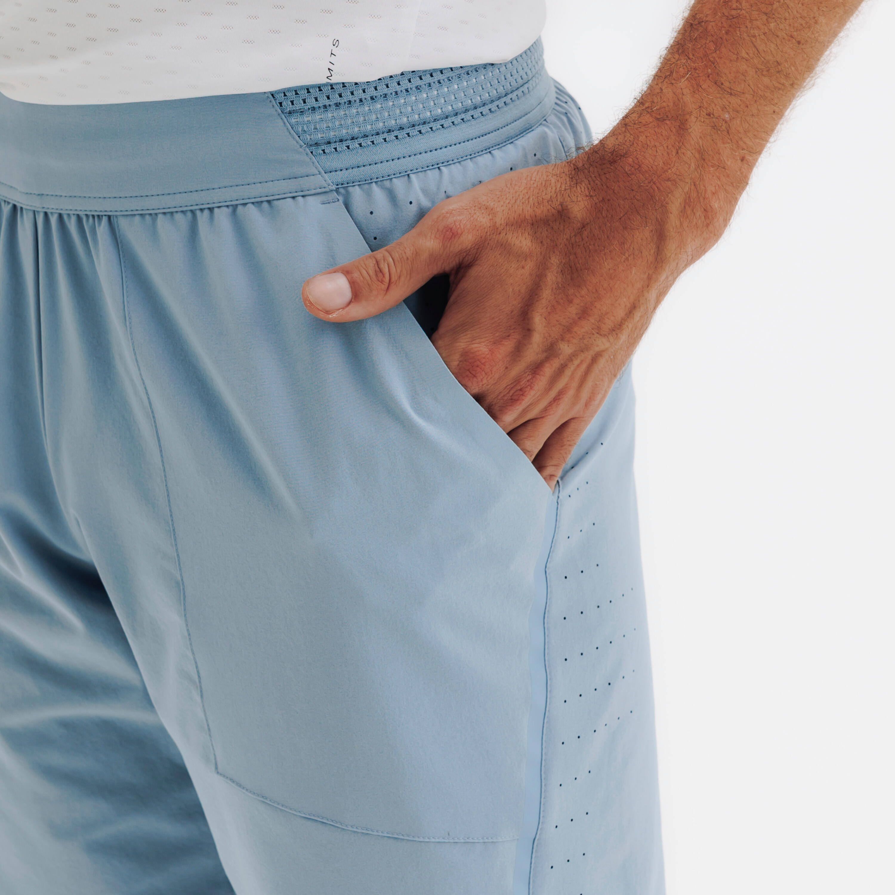 Pantalón corto de pádel transpirable hombre - Kuikma dry + azul nube 4/5