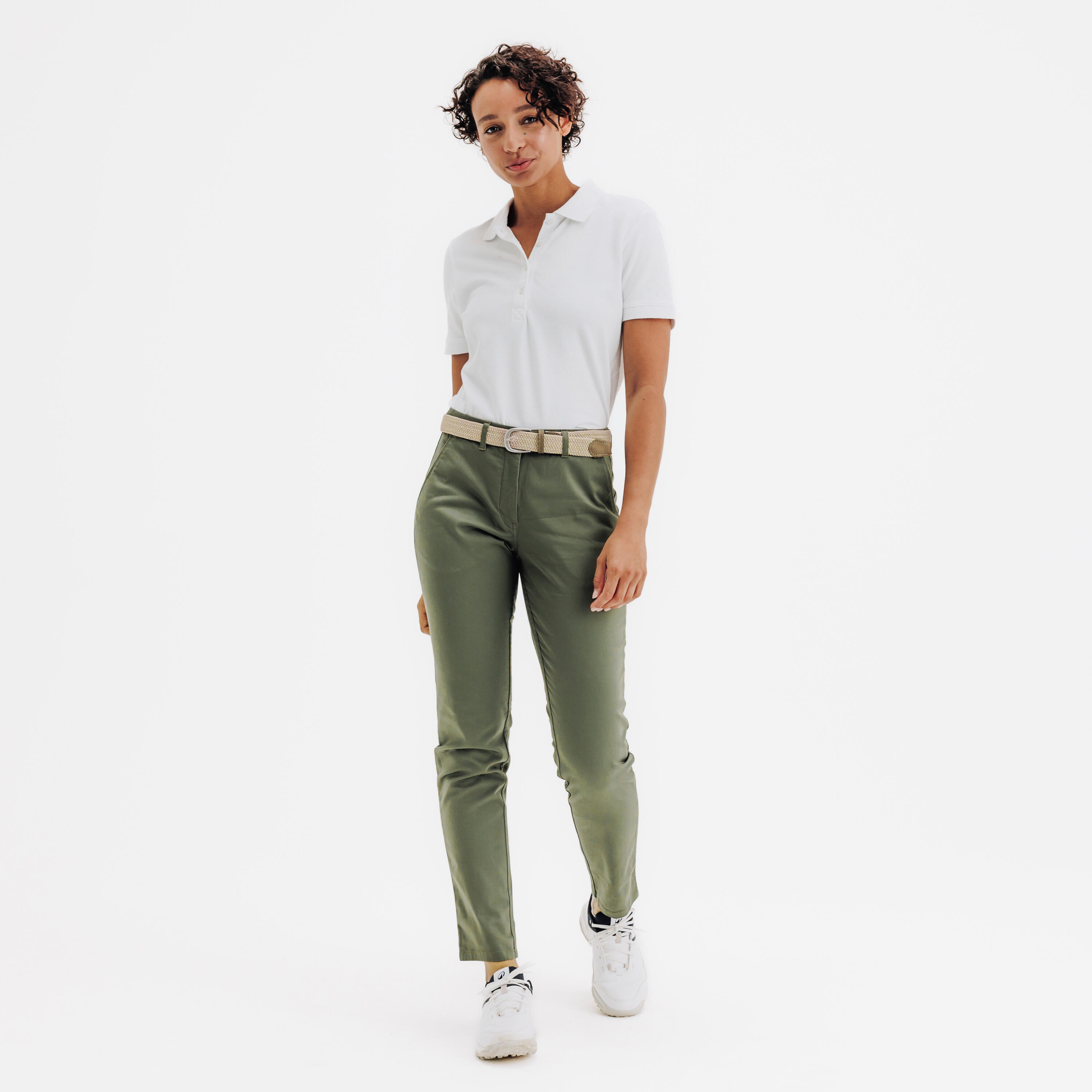 Polo de golf à manches courtes femme – MW 500 blanc 2/5