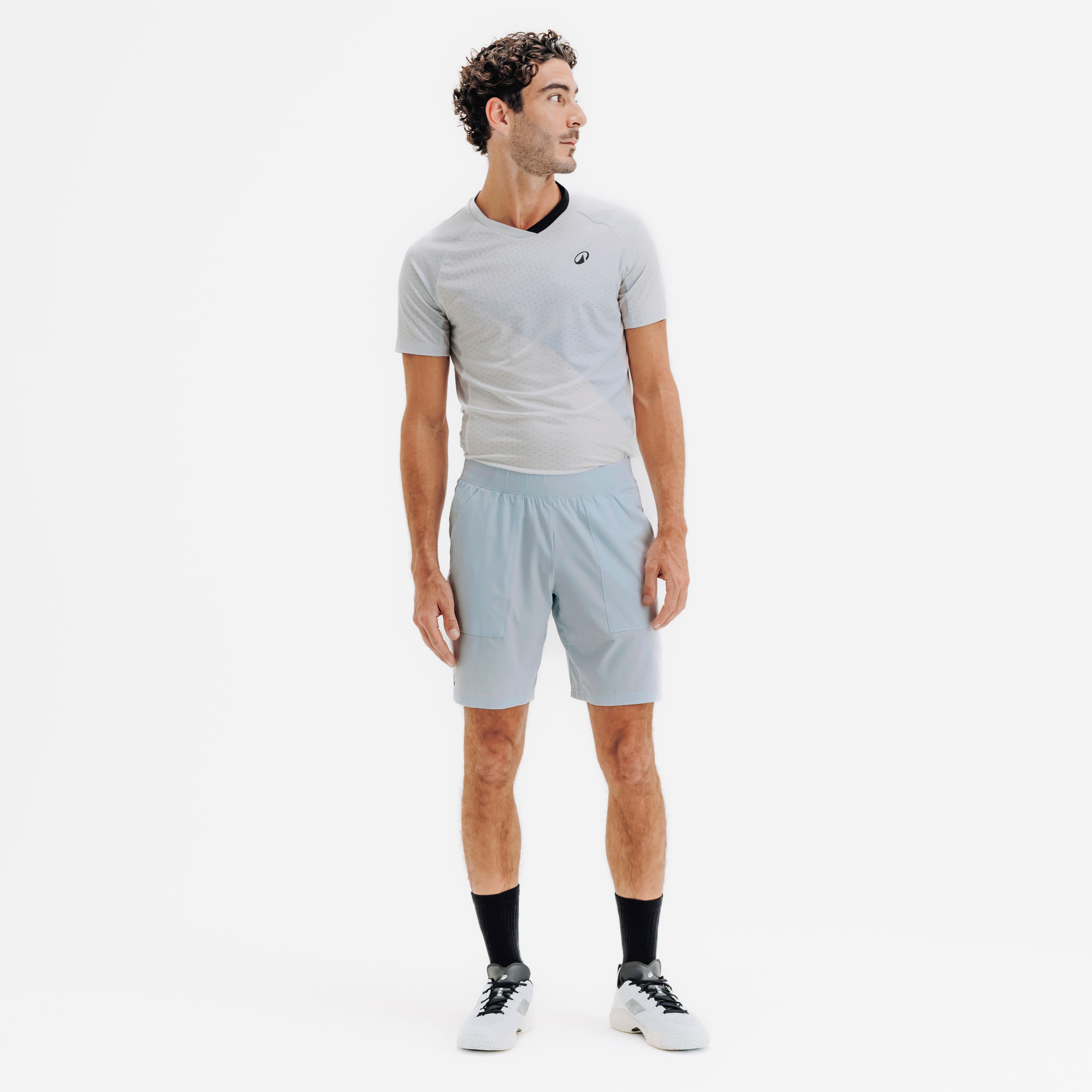 Pantalón corto de pádel transpirable hombre Kuikma Dry azul 2/8
