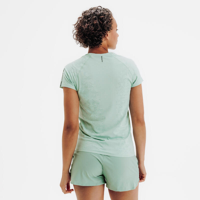 Tricou de padel ușor, fără cusături, verde, damă