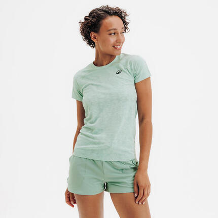 Damen Padel T-Shirt - nahtlos leicht beige