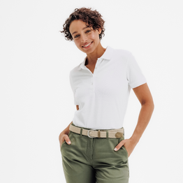 Polo golf en coton polyester manches courtes femme, MW500 blanc