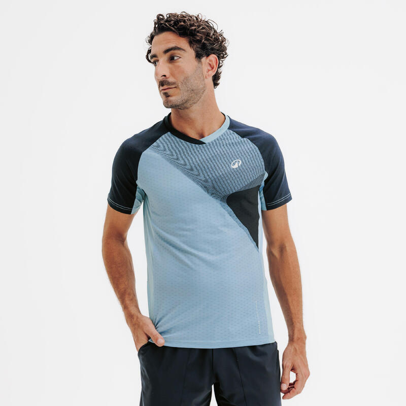 Tricou de padel cu mâneci scurte, tehnic, bărbați, albastru