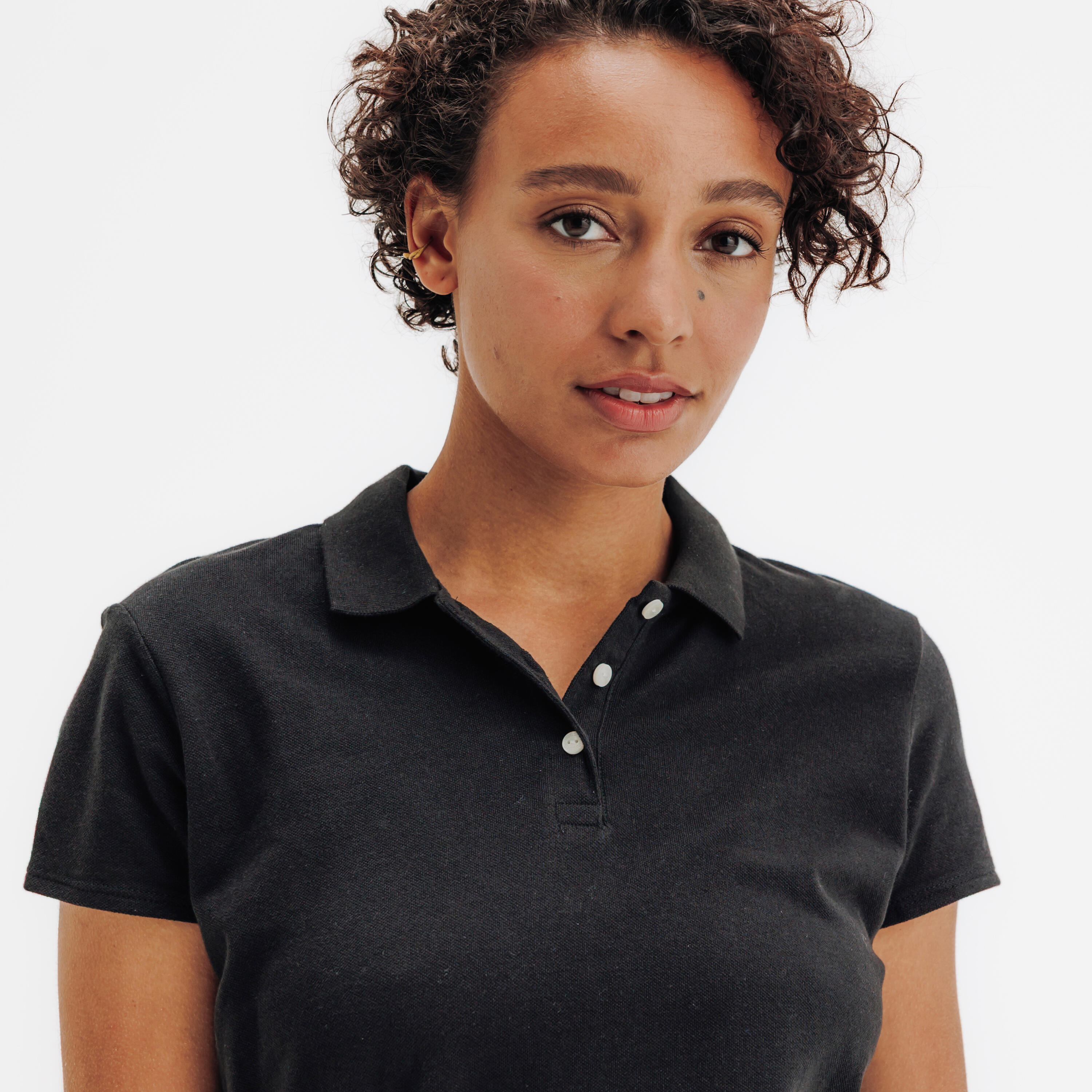 Women Golf Short Sleeved Polo Shirt MW100 - Black