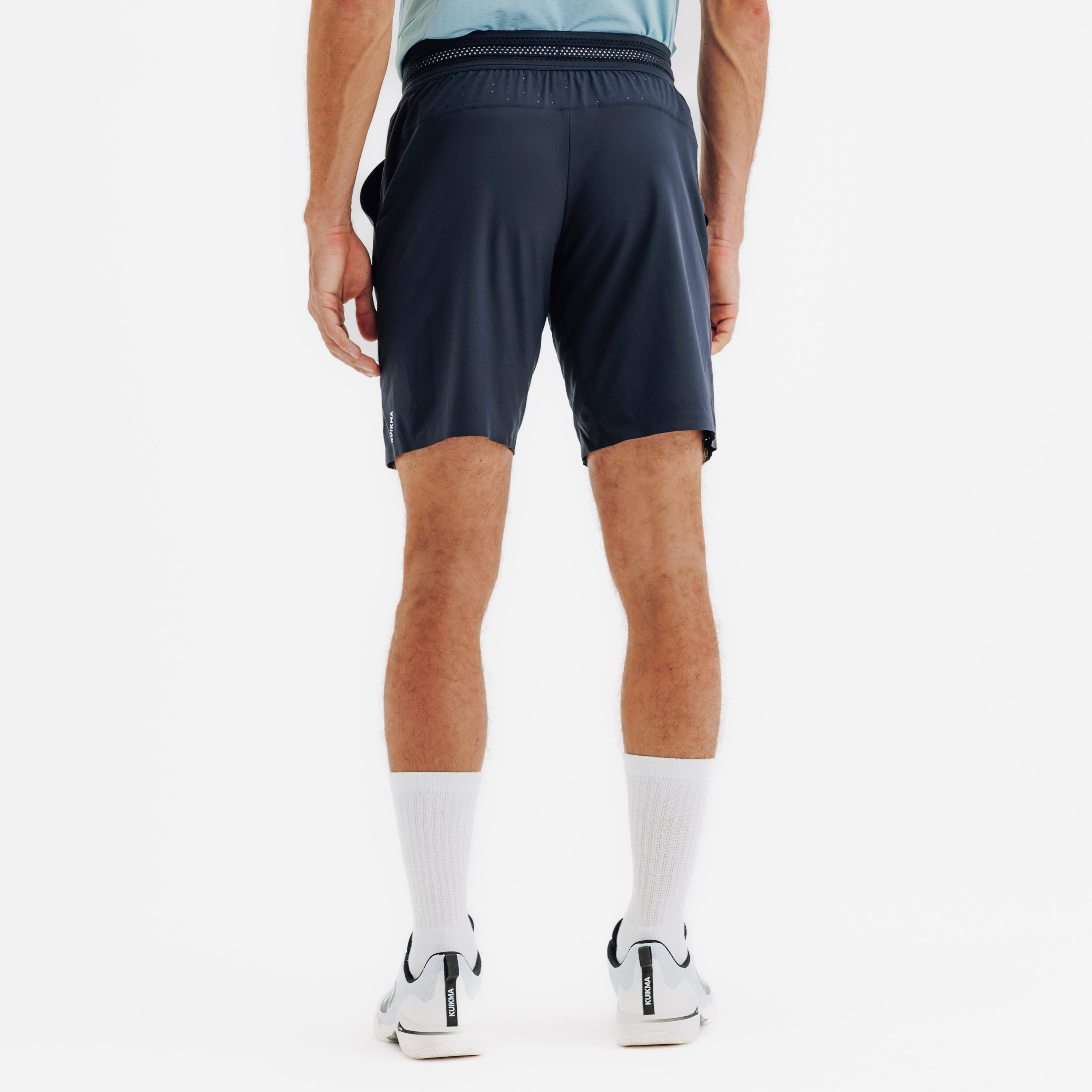 Pantalón corto de pádel transpirable hombre - Kuikma dry + azul negro 4/6