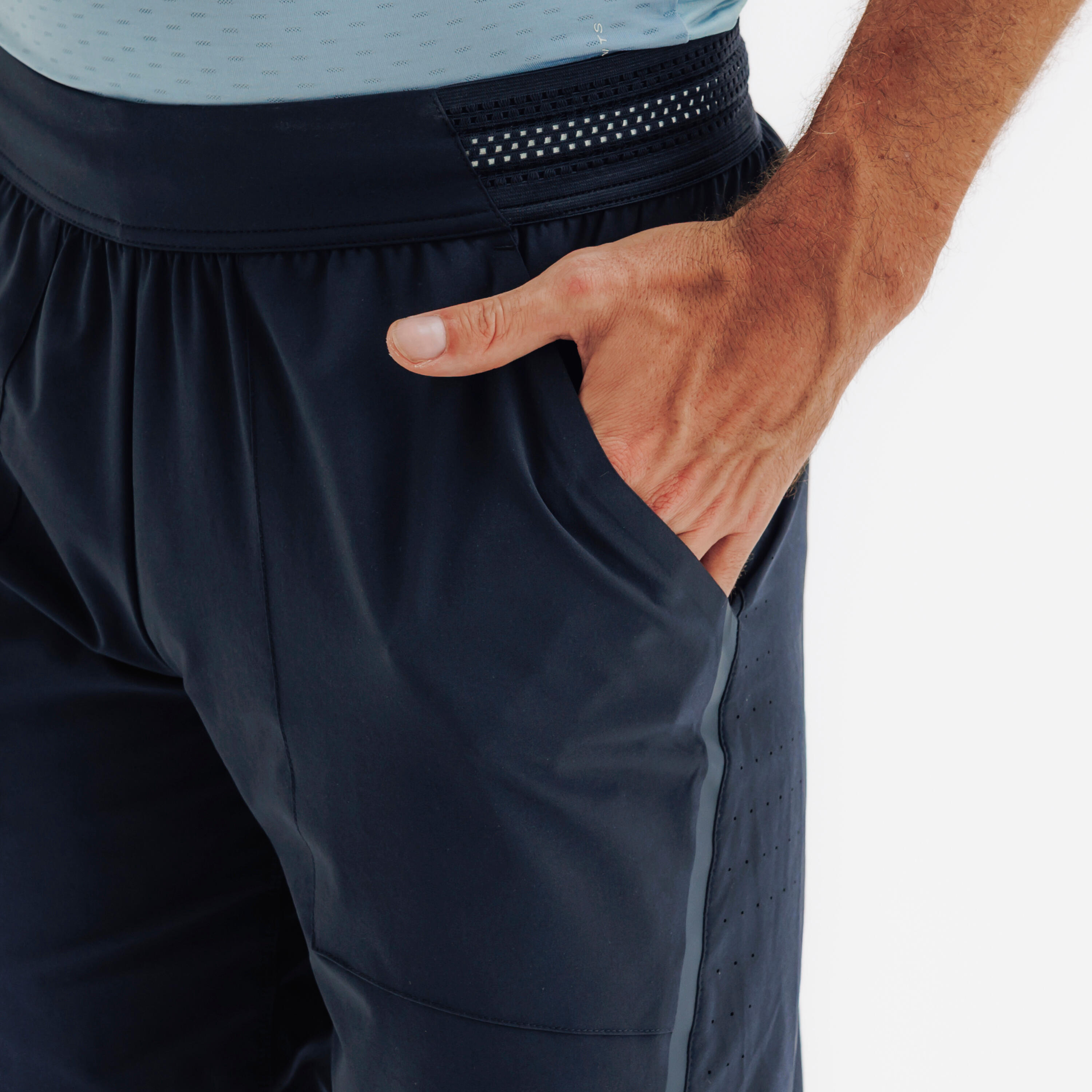 Pantalón corto de pádel transpirable hombre - Kuikma dry + azul negro 5/6