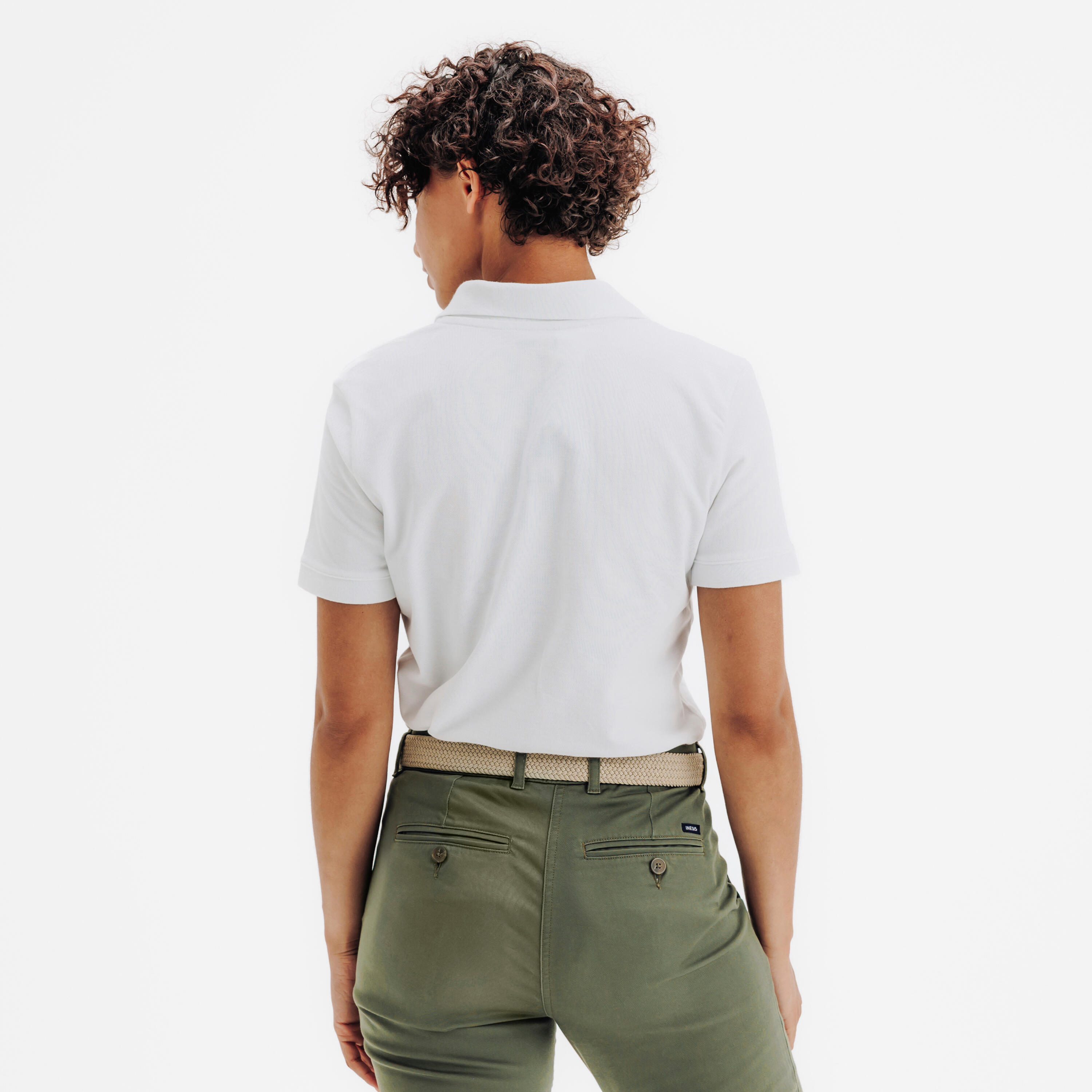 Polo de golf à manches courtes femme – MW 500 blanc 4/5