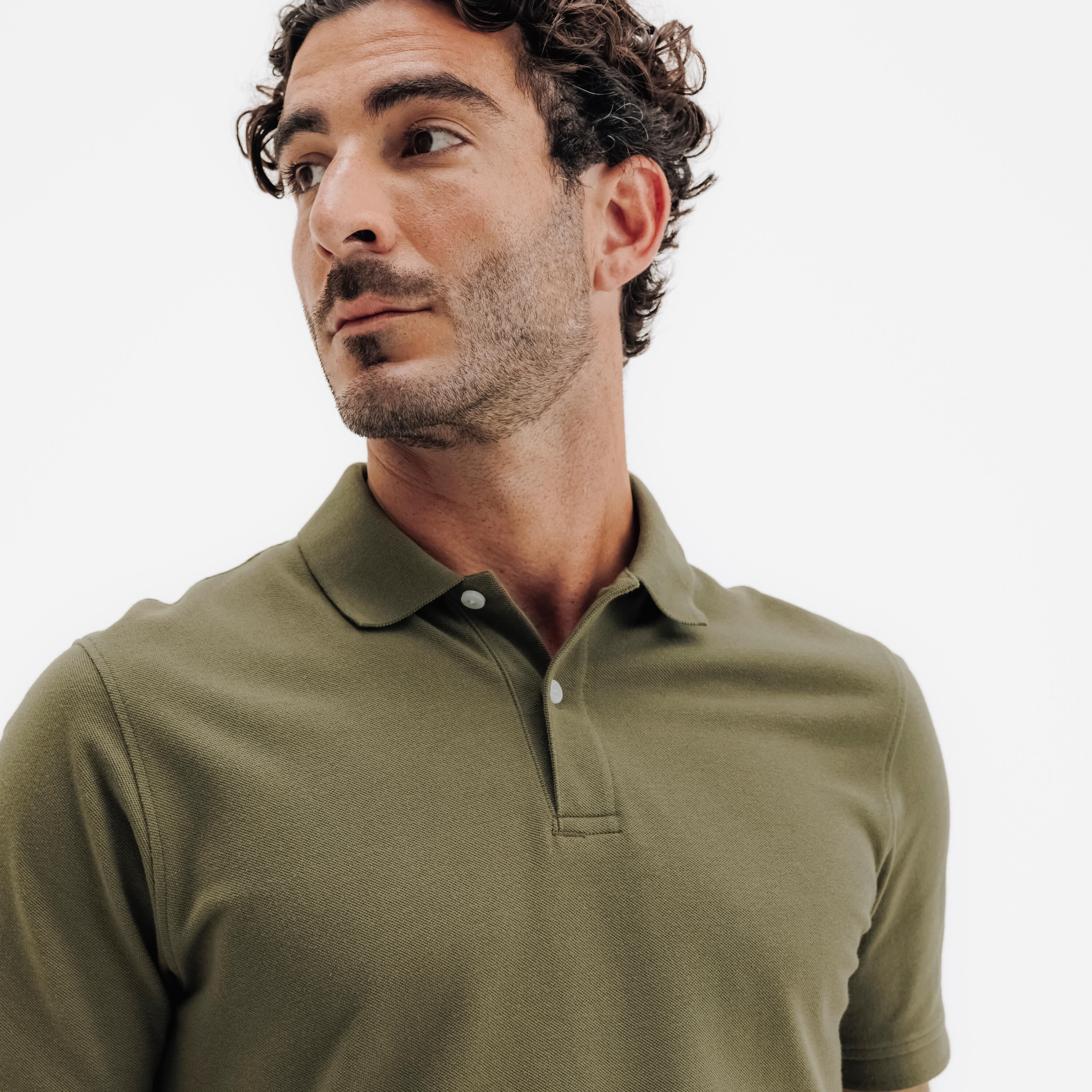 Men's Cotton Short-Sleeved Golf Polo Shirt, MW 500 - INESIS