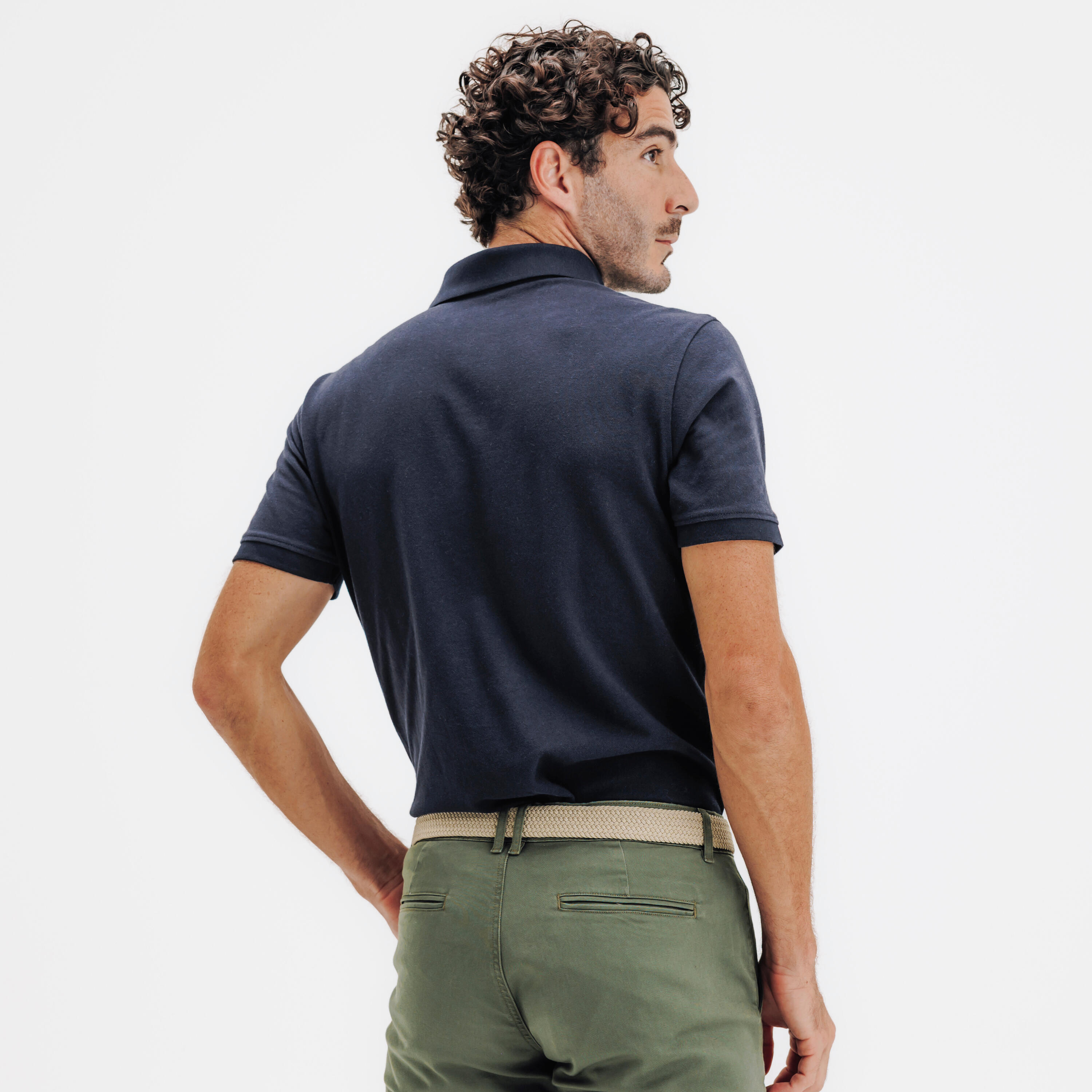 Men's Cotton Short-Sleeved Golf Polo Shirt, MW 500 - INESIS