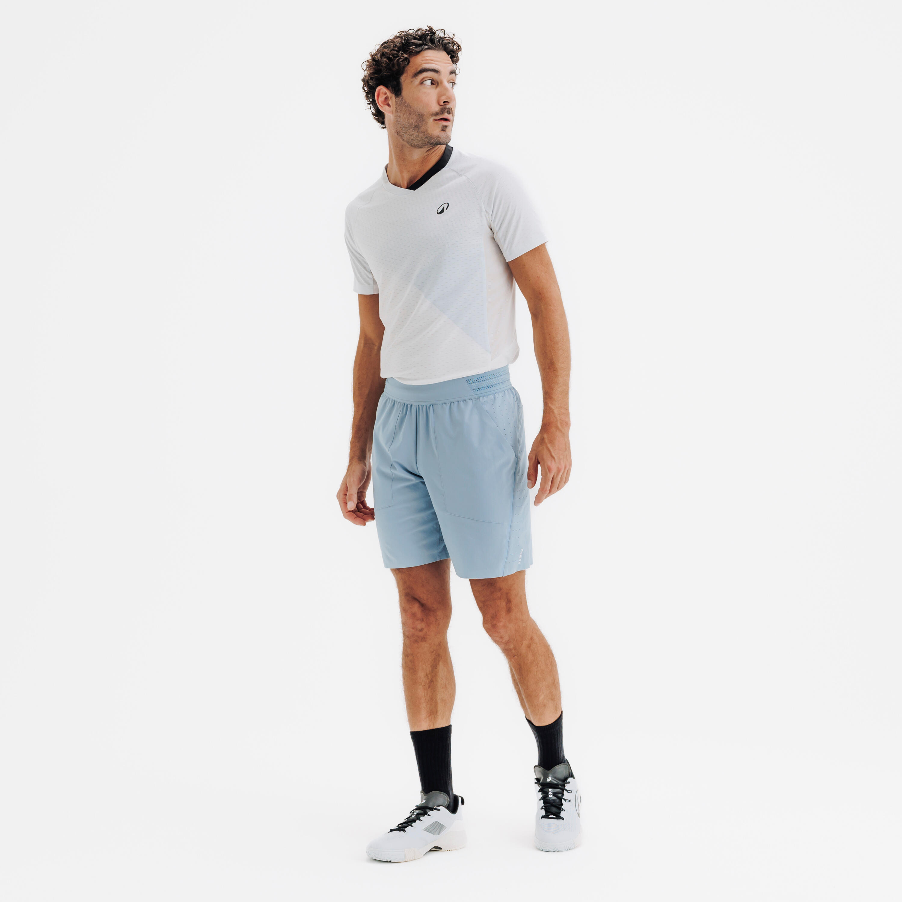 Pantalón corto de pádel transpirable hombre - Kuikma dry + azul nube 2/5
