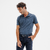 Polo de golf en coton polyester manches courtes Homme, MW500  bleu ardoise