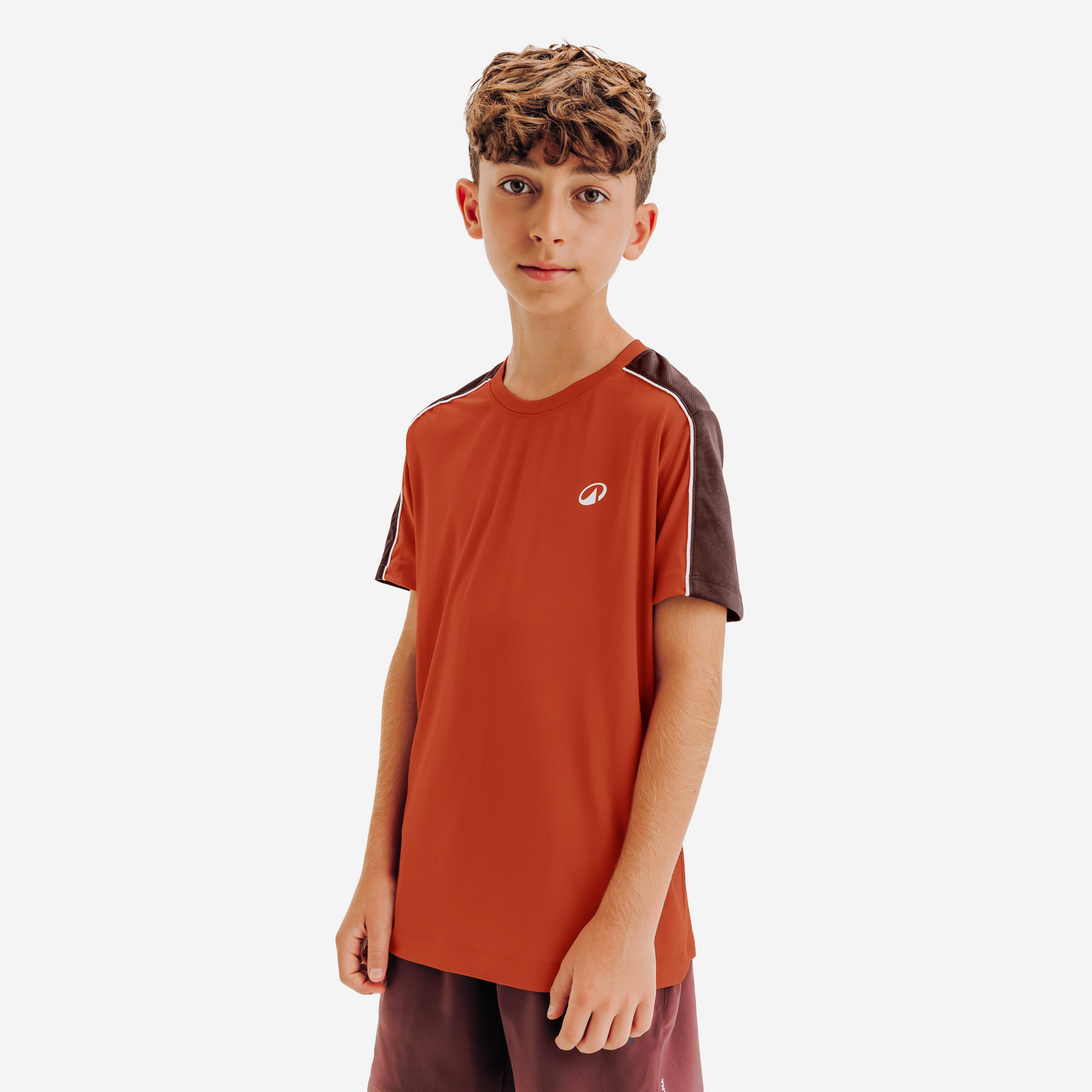Kids' Crew-Neck Tennis T-Shirt TTS Dry JR - Brown