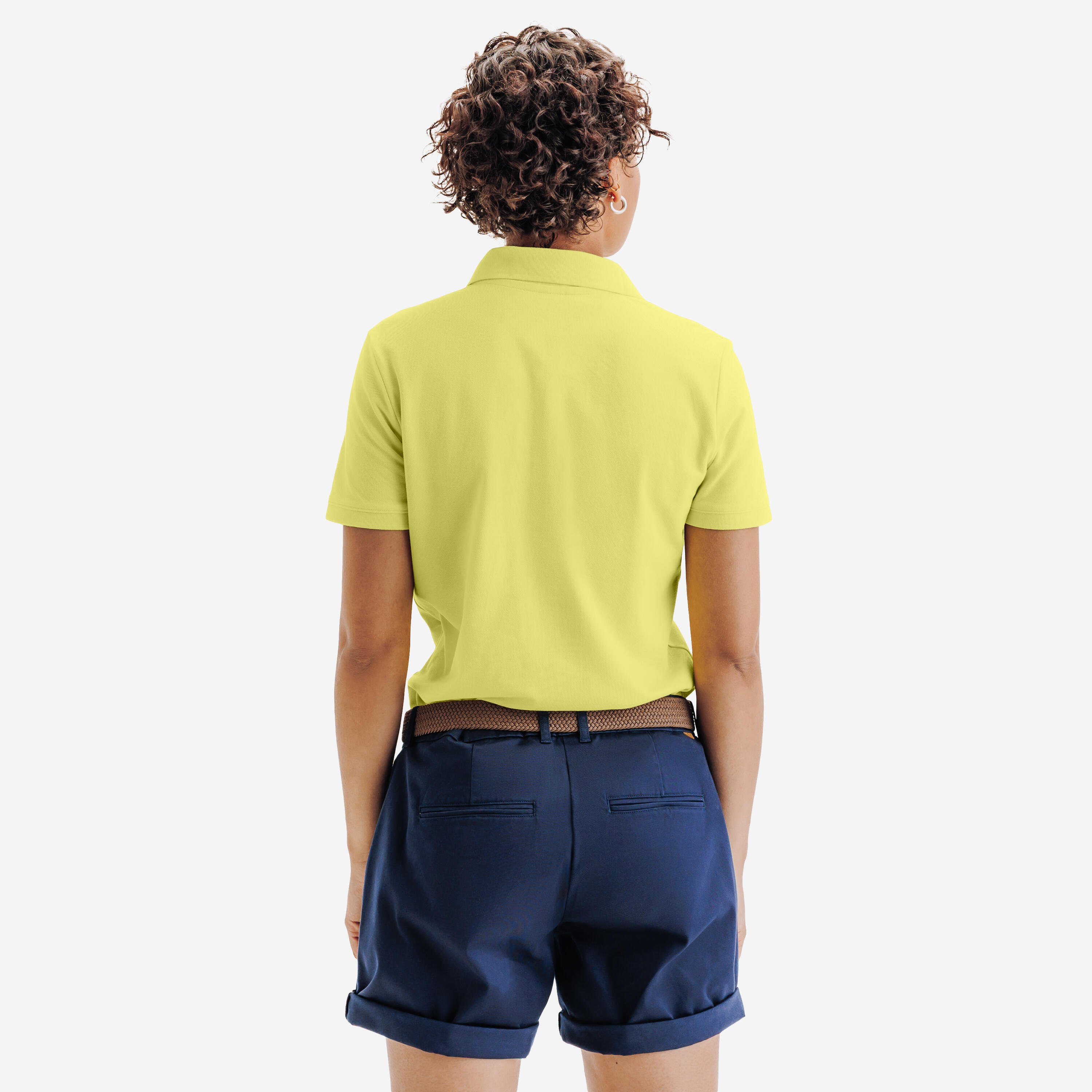 Polo golf en coton polyester manches courtes femme, MW500 jaune 4/6