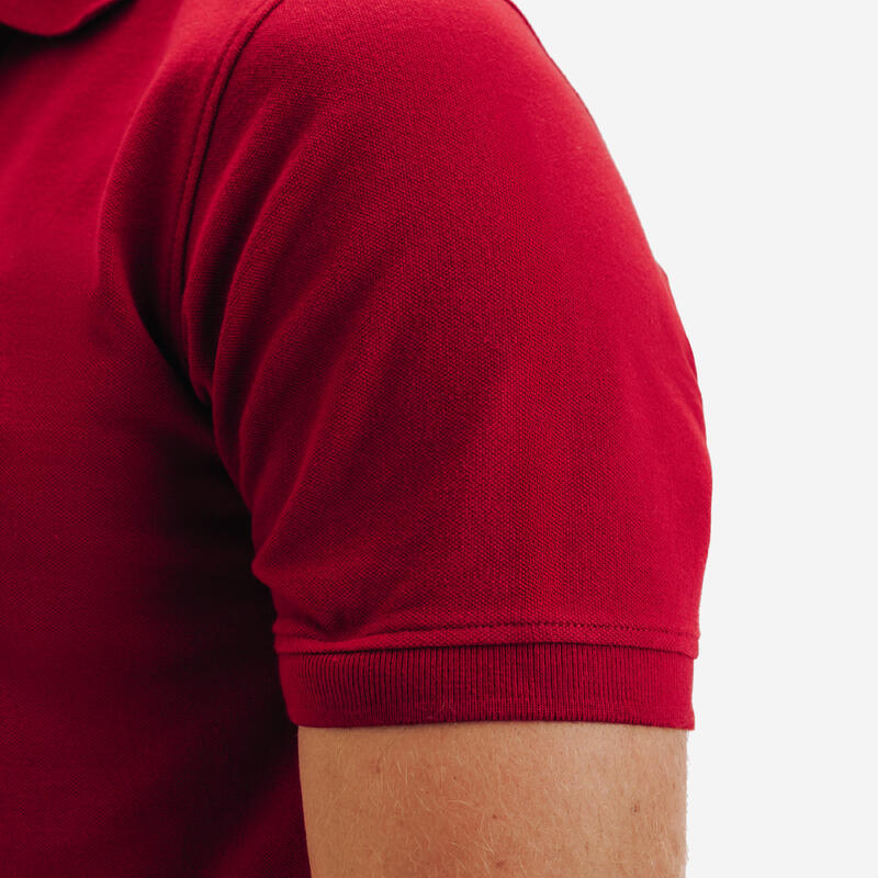 Erkek Kısa Kollu Golf Polo Tişörtü - Koyu Kırmızı - MW500