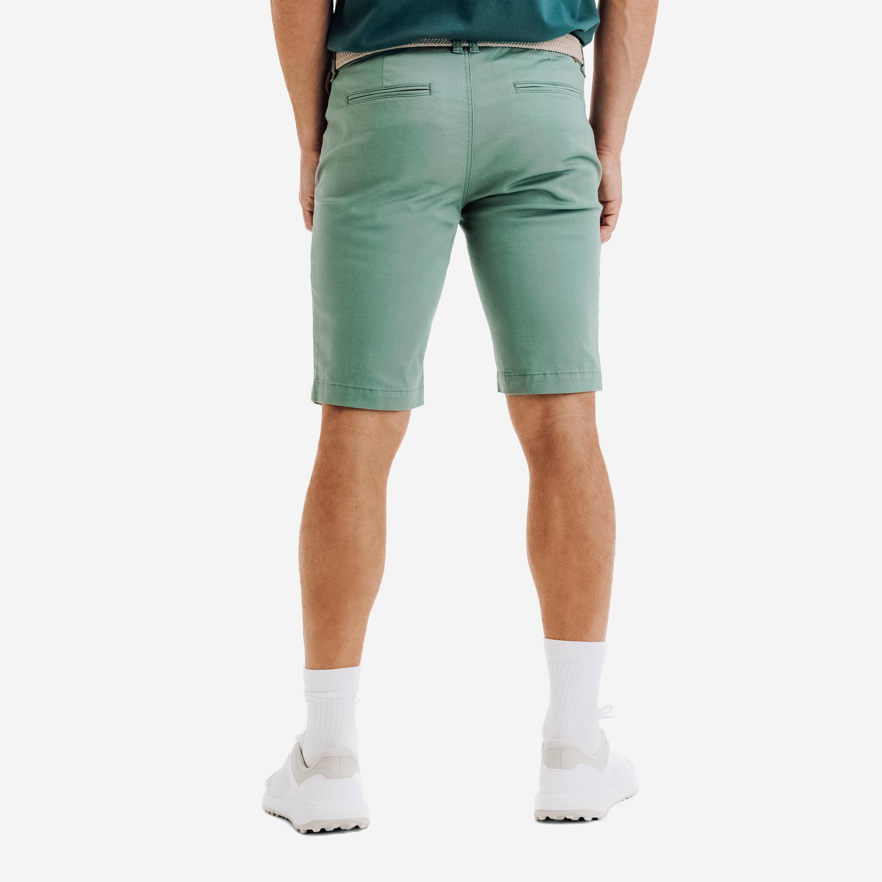 Men's golf cotton chino shorts, MW500 green -  4