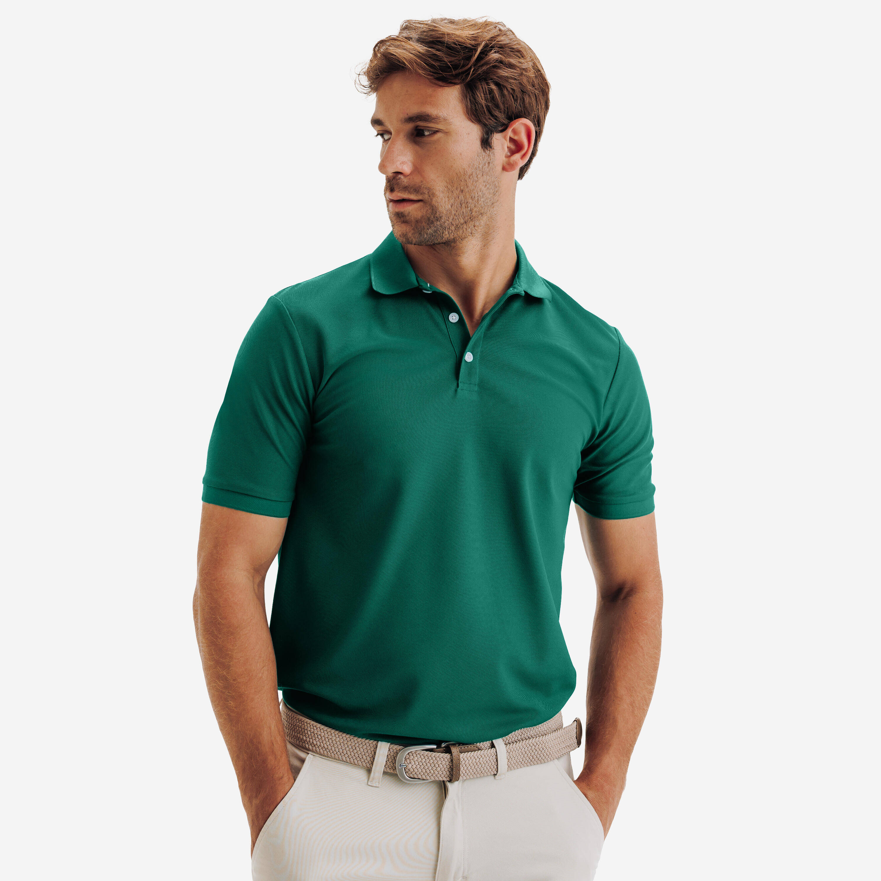 Men’s short-sleeved golf polo shirt WW500 
green -  1