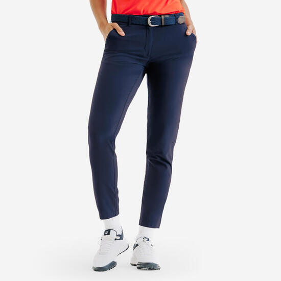 Pantalon de golf respirant femme, WW500 bleu marine