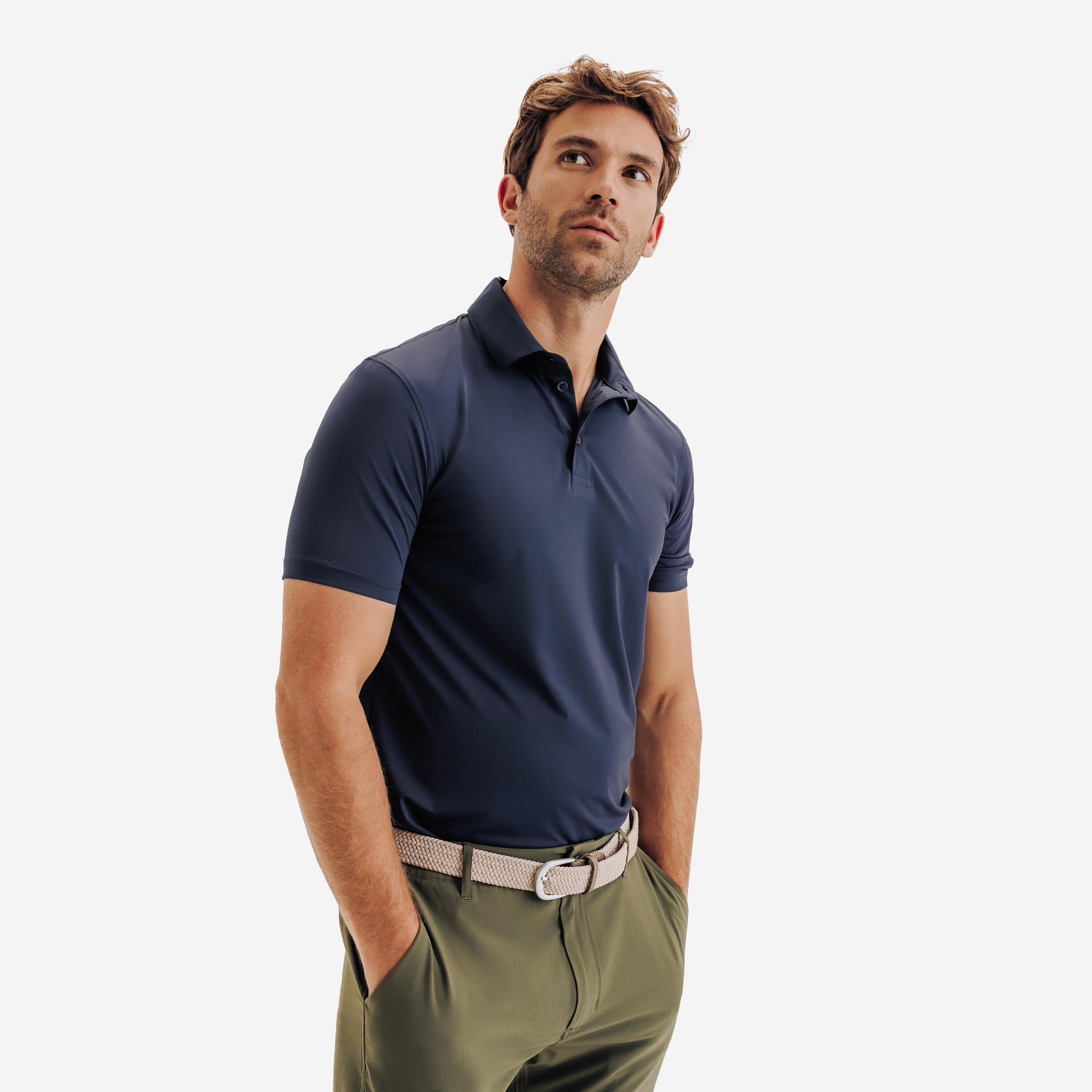Men’s Synthetic and Breathable Short-Sleeved Golf Polo, WW 900 - INESIS