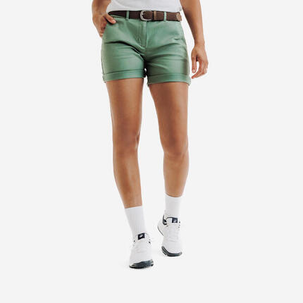 Short chino coton golf Femme, MW500 bleu