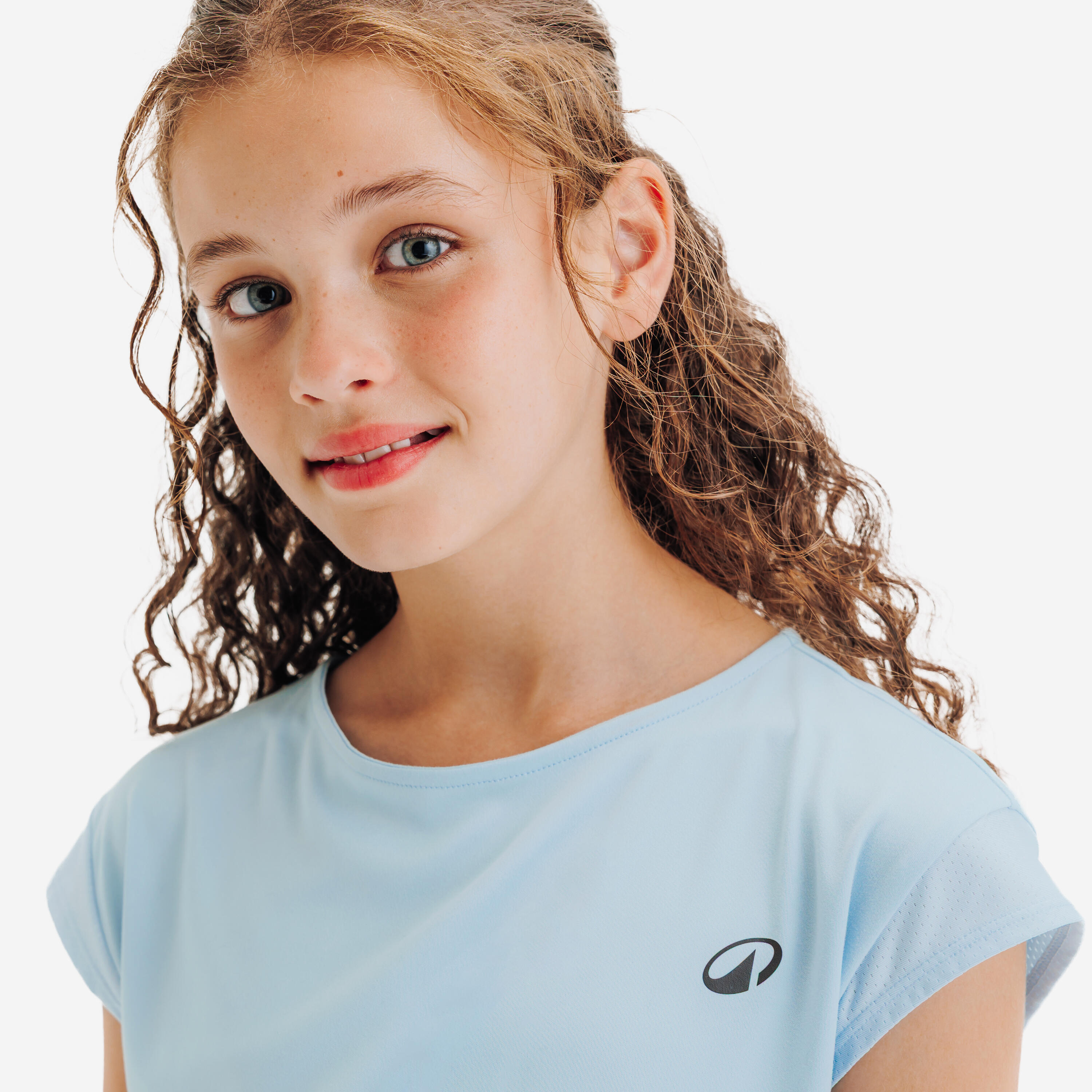 Tennisshirt voor meisjes TTS Soft blauw 3/6