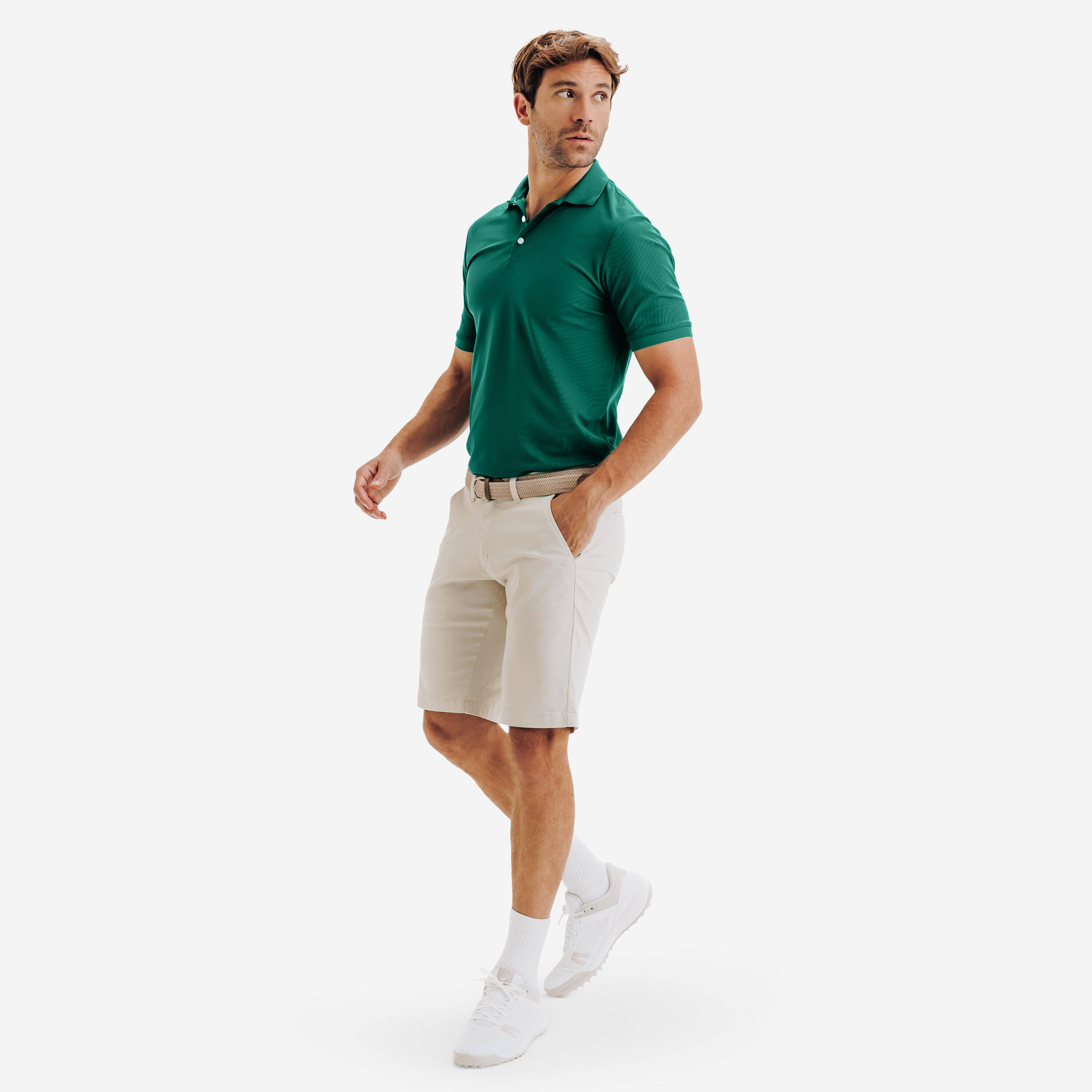 Men’s short-sleeved golf polo shirt WW500 
green -  2