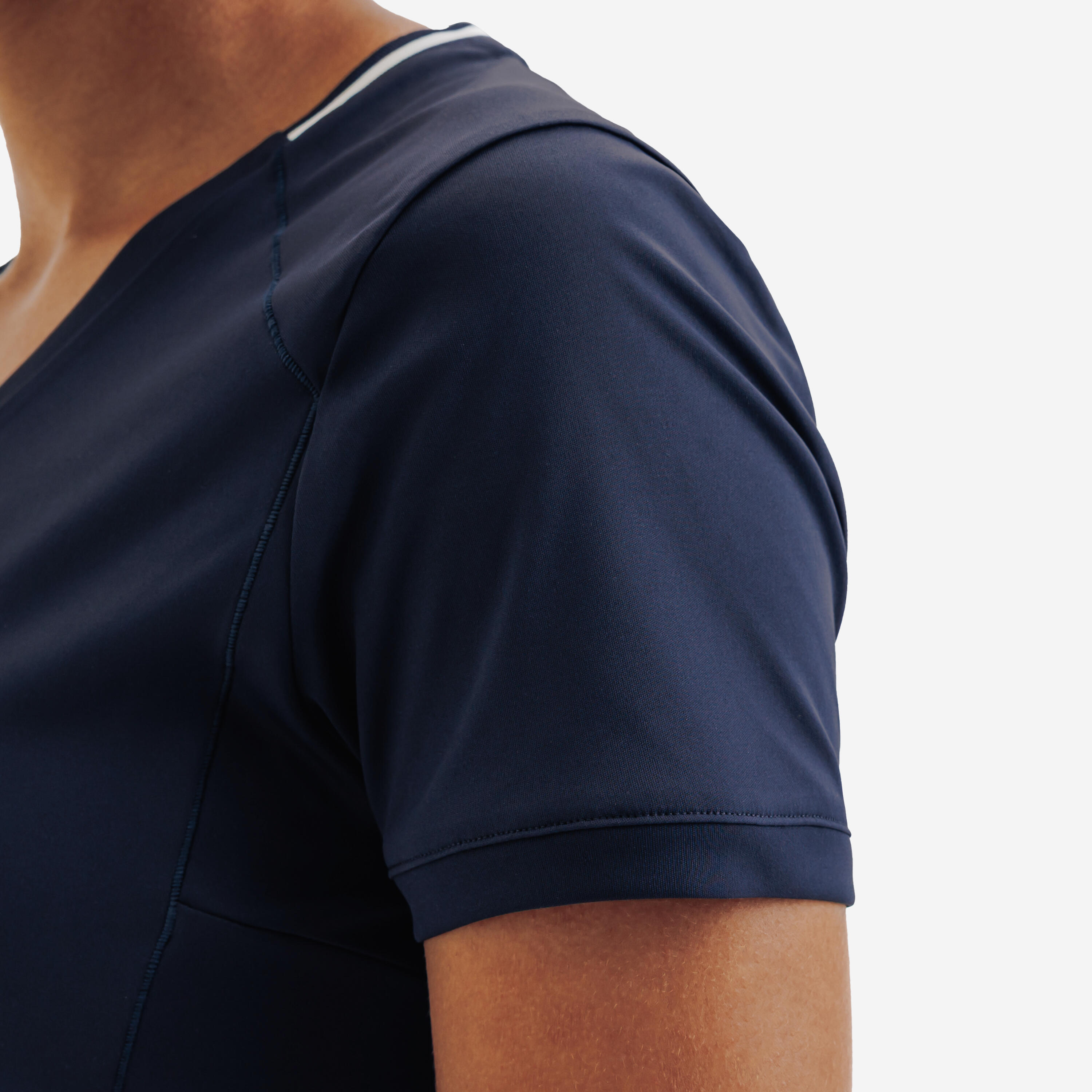 T-shirt de tennis respirant à col en V femme, Dry 6/8