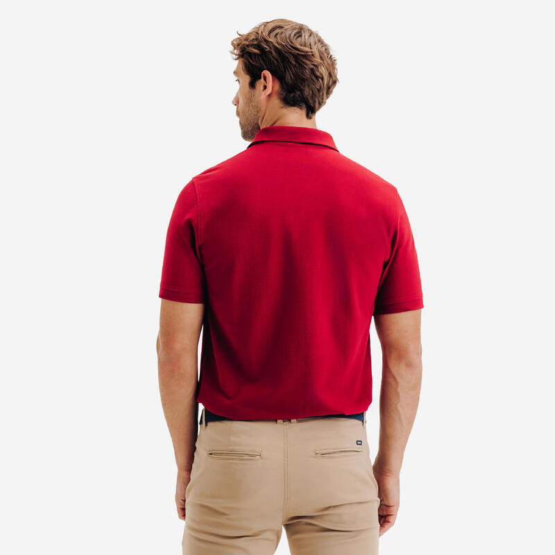 Erkek Kısa Kollu Golf Polo Tişörtü - Koyu Kırmızı - MW500