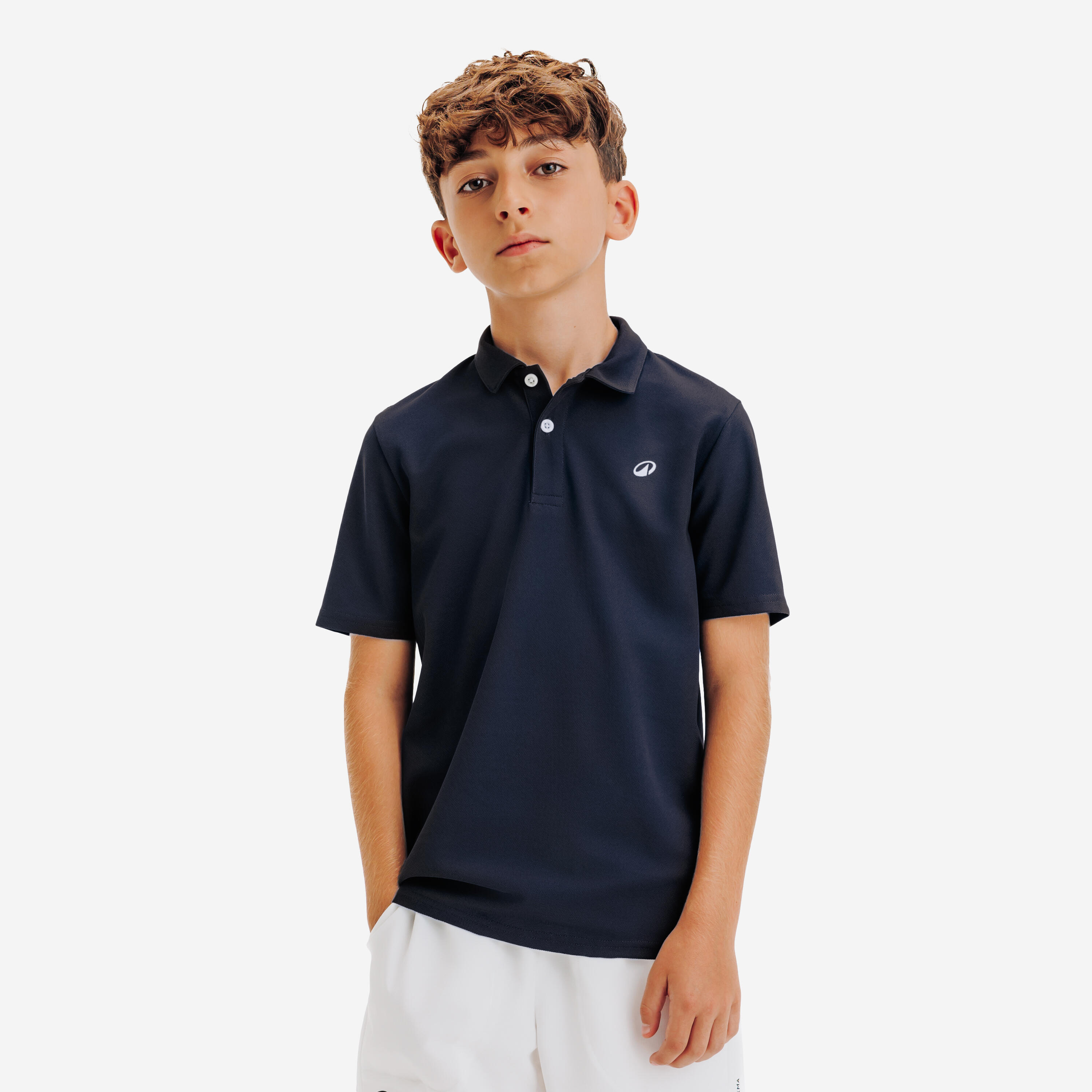 Polo de Golf Respirável Criança, WW500 Azul marinho 2/7