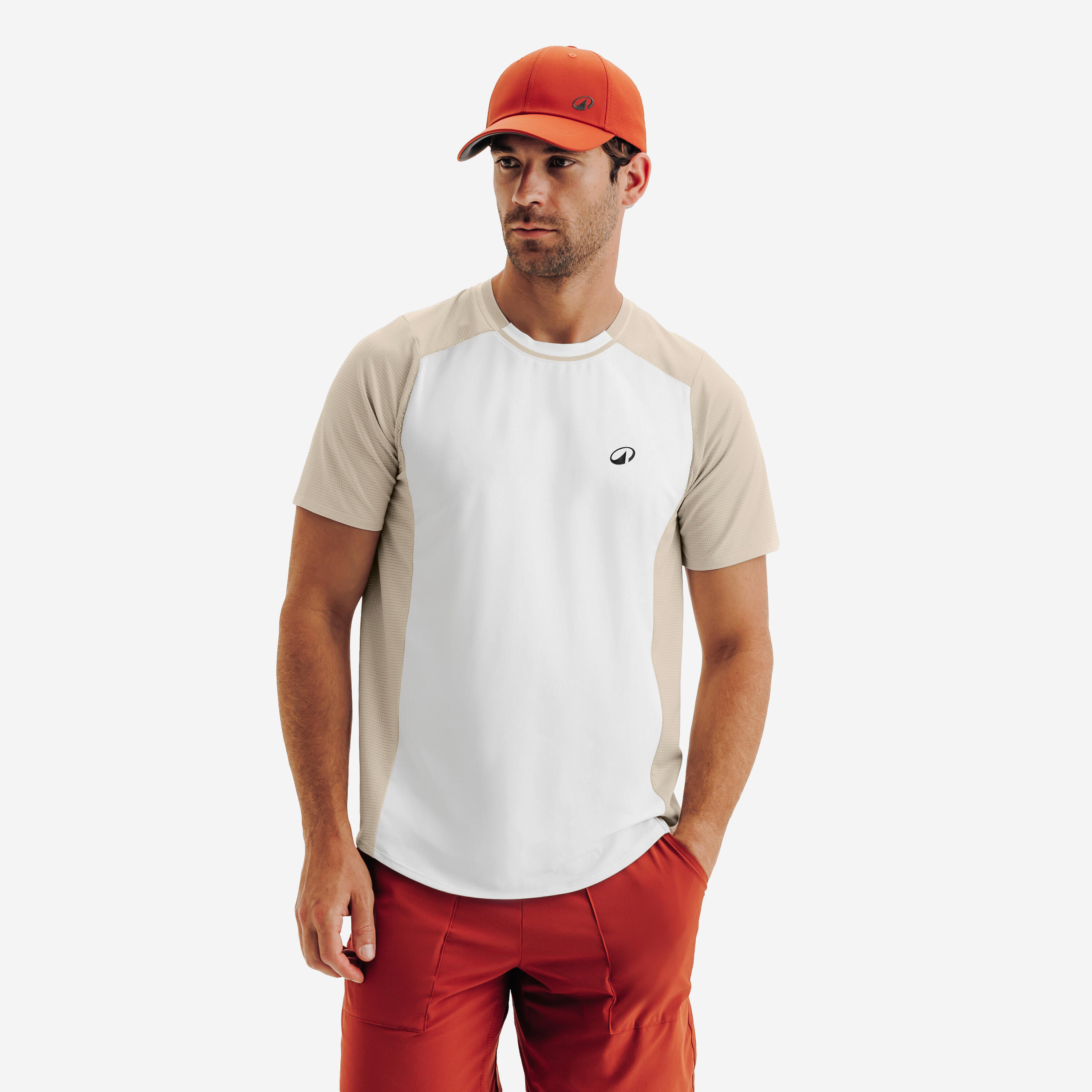 Men's Breathable Tennis T-Shirt Dry - Beige/White