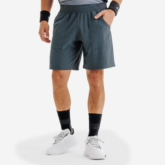 Short de tennis respirant homme, Dry gris