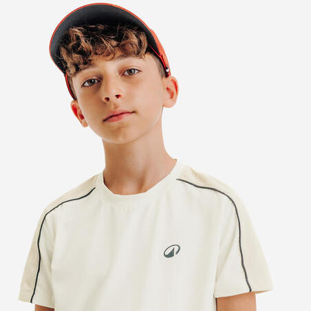 Футболка дитяча Dry для тенісу з круглим вирізом бежева