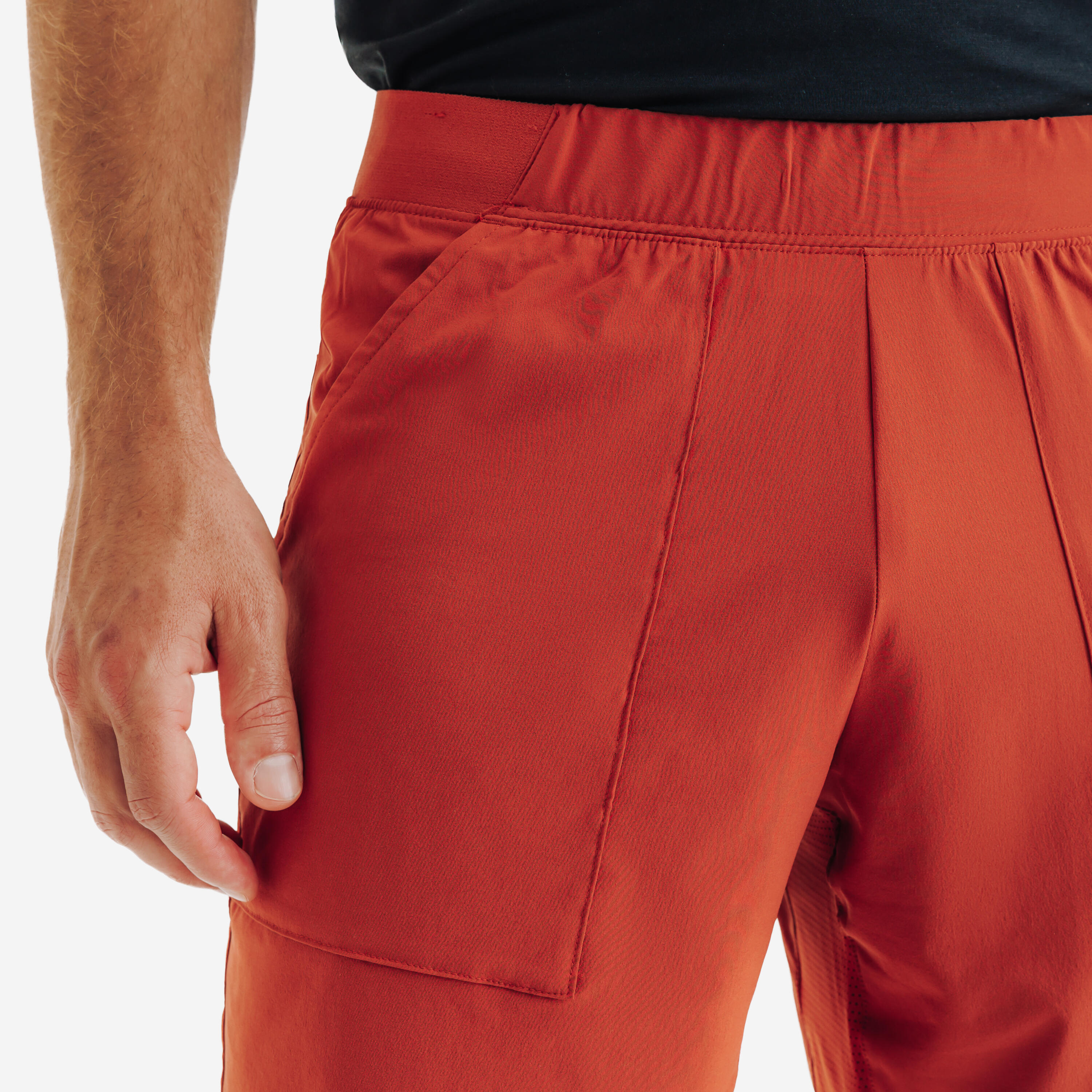 Short de tenis hombre transpirable - Kuikma Dry marrón 11/12