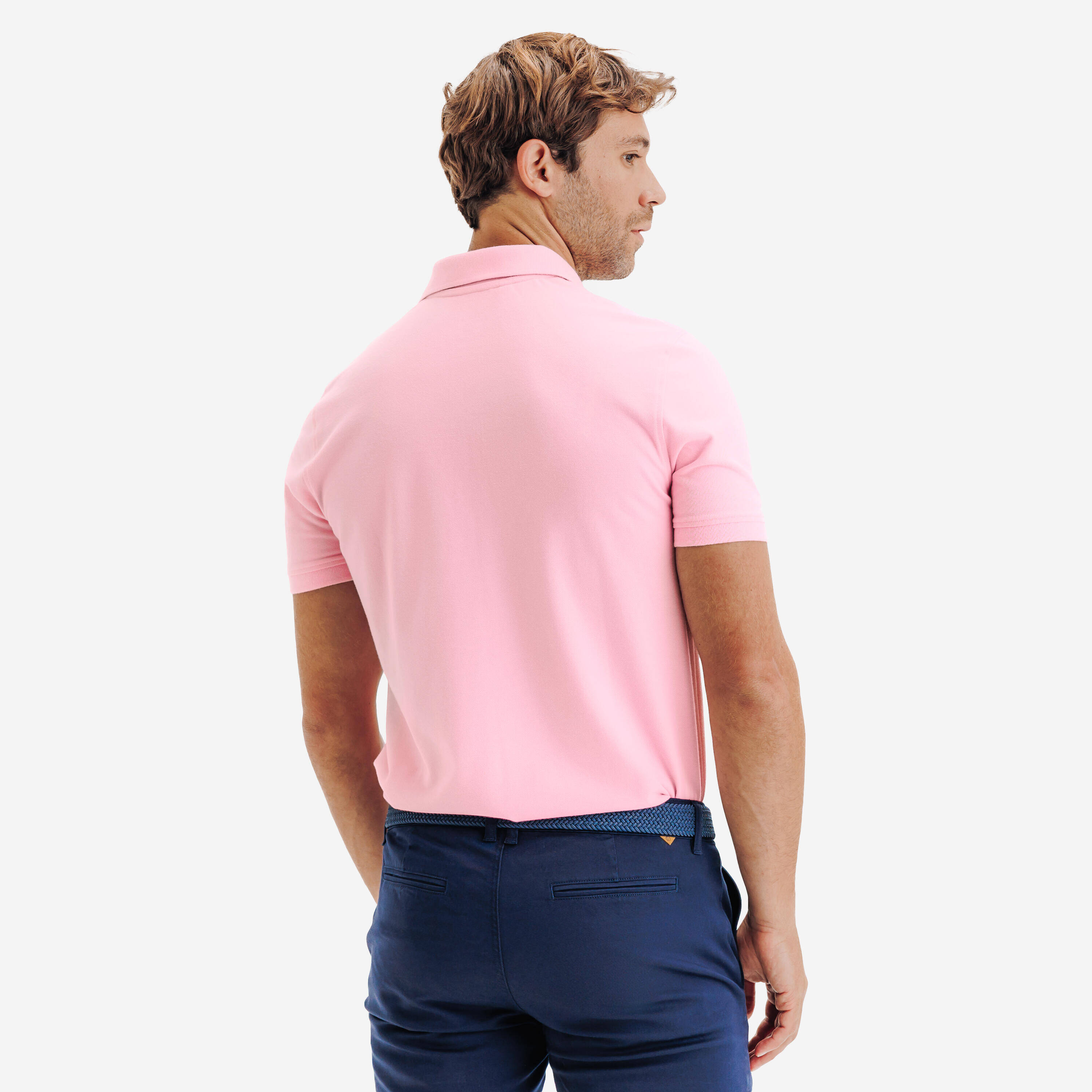Men's Golf Short-Sleeved Polo Shirt Pink -  5
