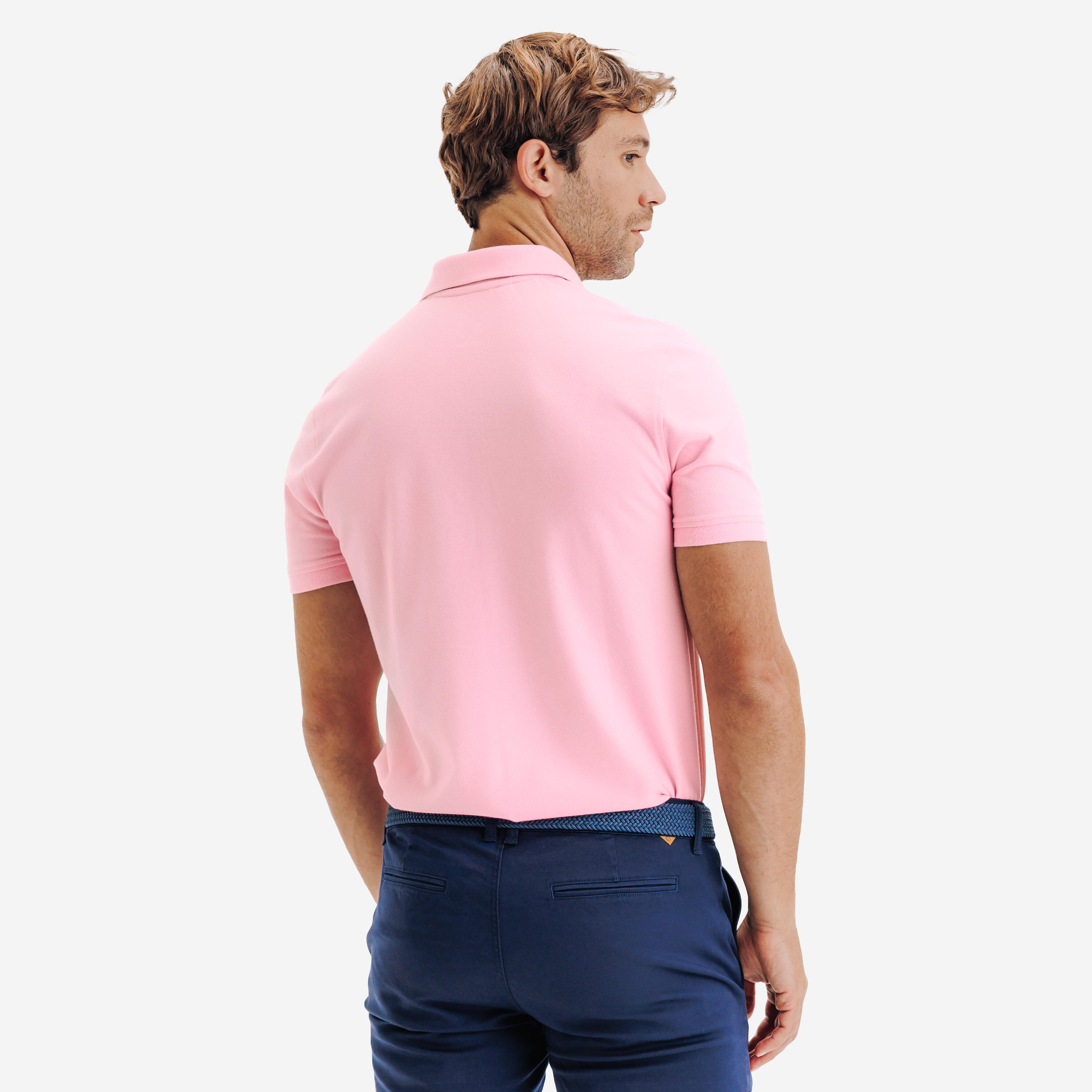 Polo de golf manga curta Homem - MW500 rosa 4/6