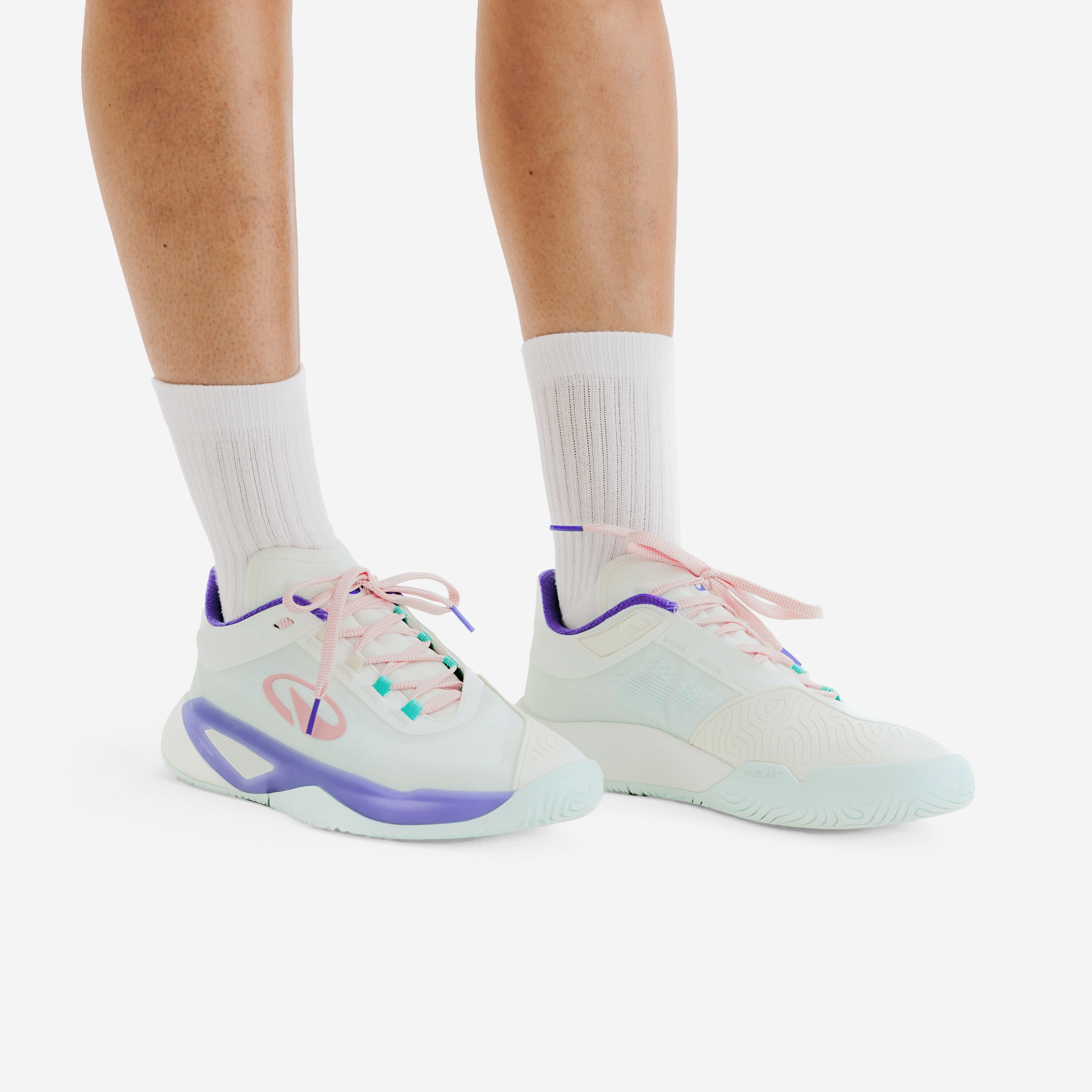 Chaussures de tennis multicourt résistantes femme, Unrupt pro blanc 6/6