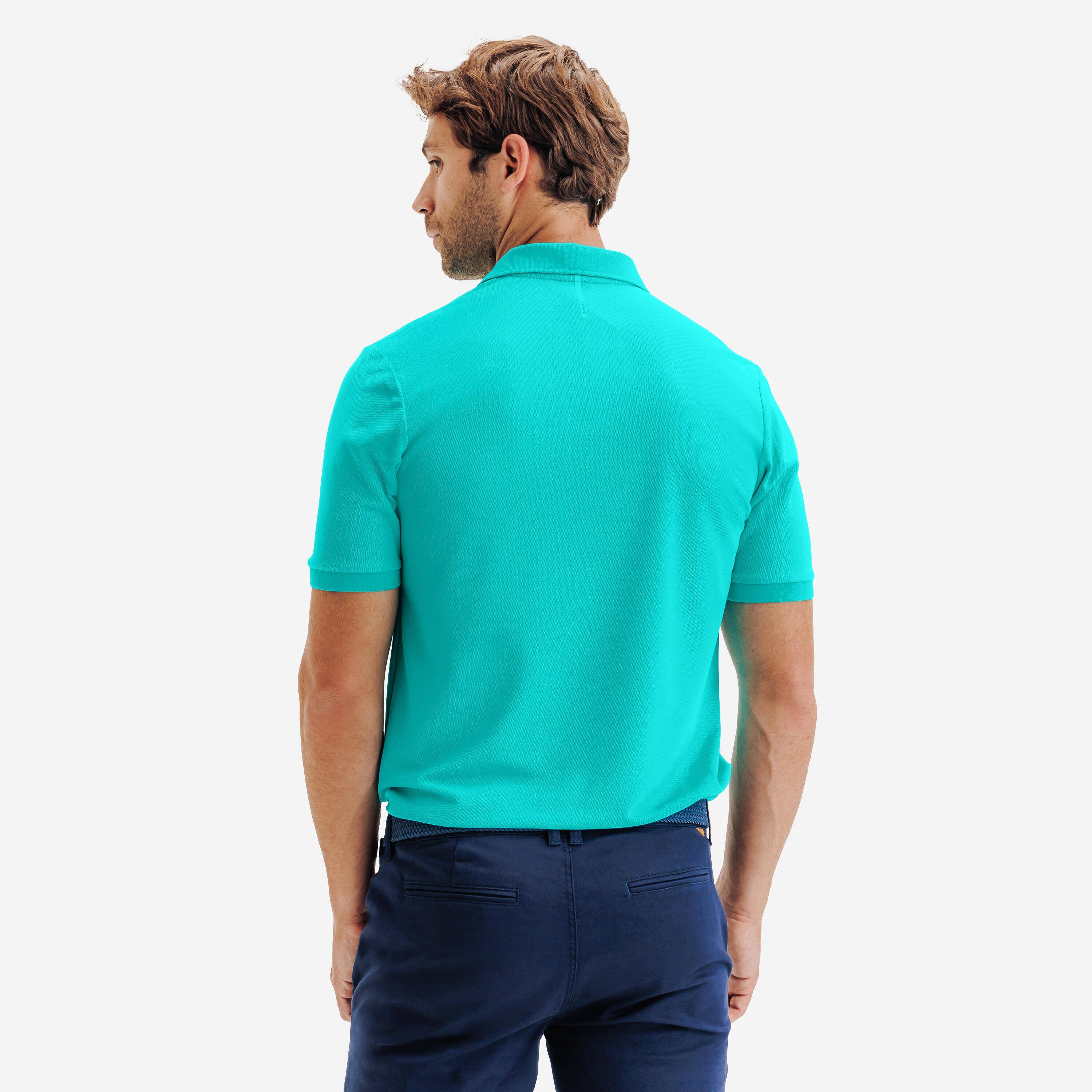 Men’s golf short sleeve polo shirt WW500 
turquoise -  4