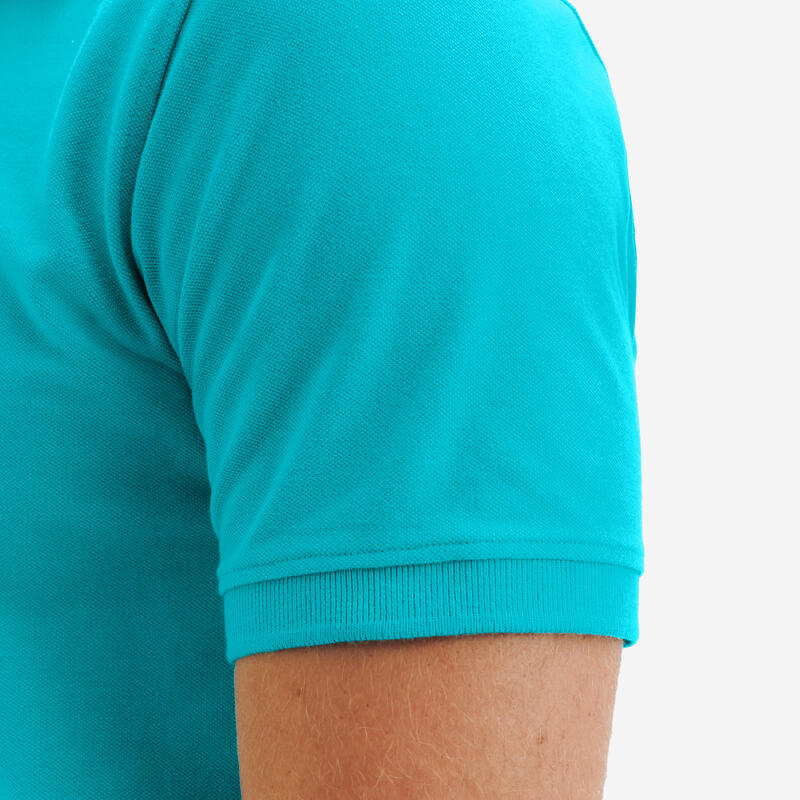 Tricou Polo de golf bumbac și poliester MW500 Turcoaz Bărbați