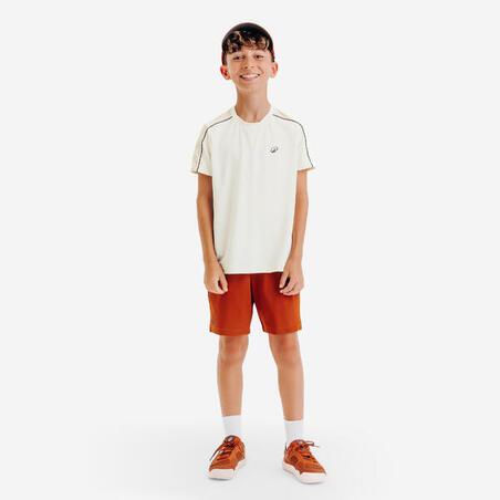 Футболка дитяча Dry для тенісу з круглим вирізом бежева