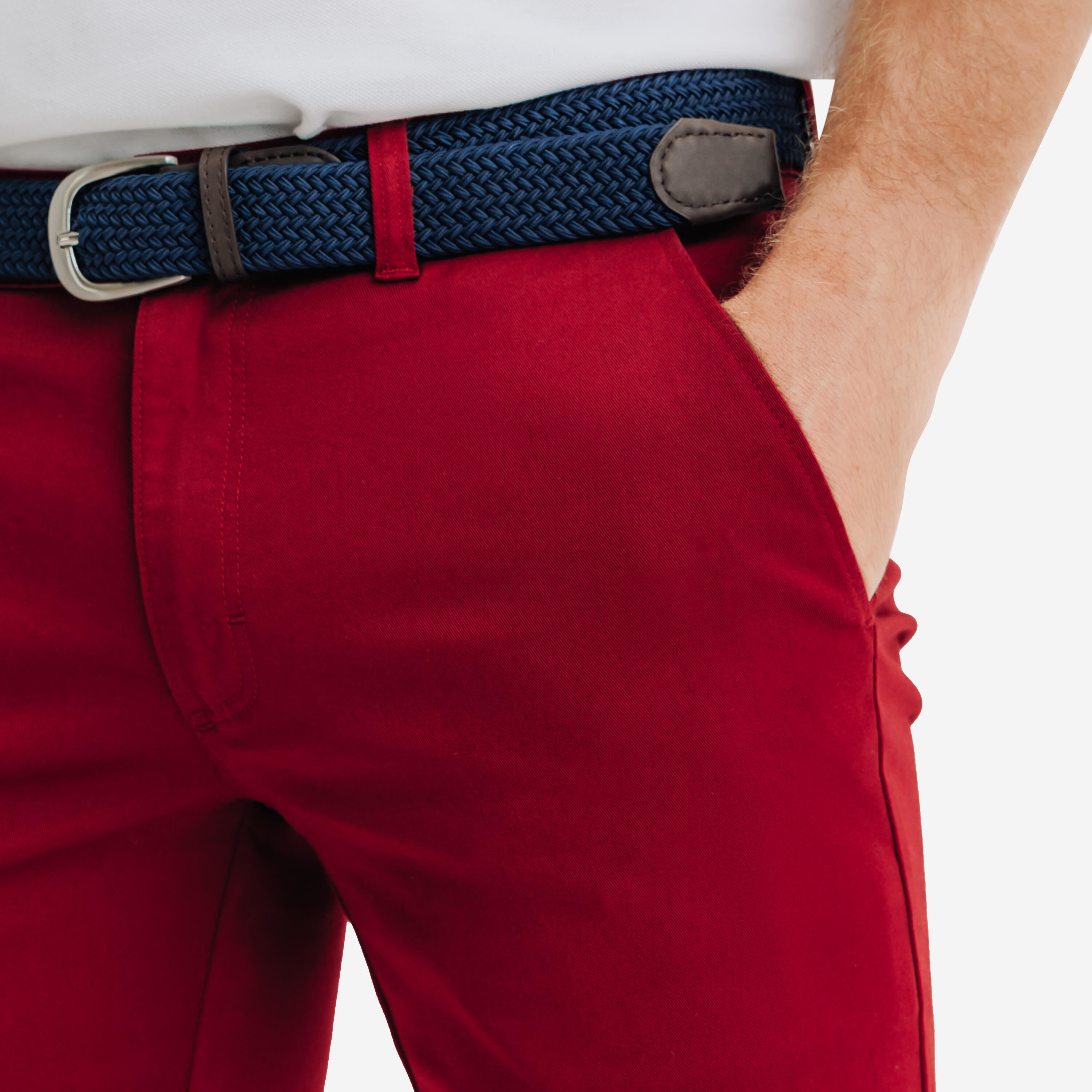Herren Shorts Chino Baumwolle - MW500 bordeaux 3/5