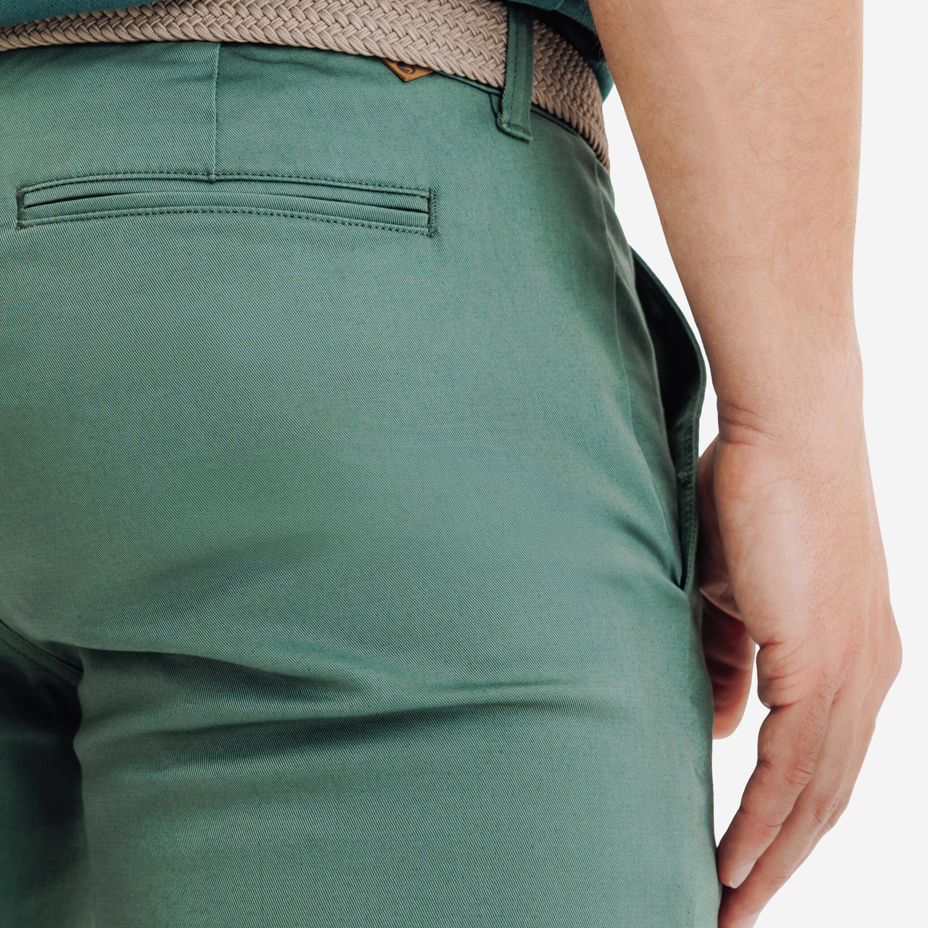 Men's golf cotton chino shorts, MW500 green -  5
