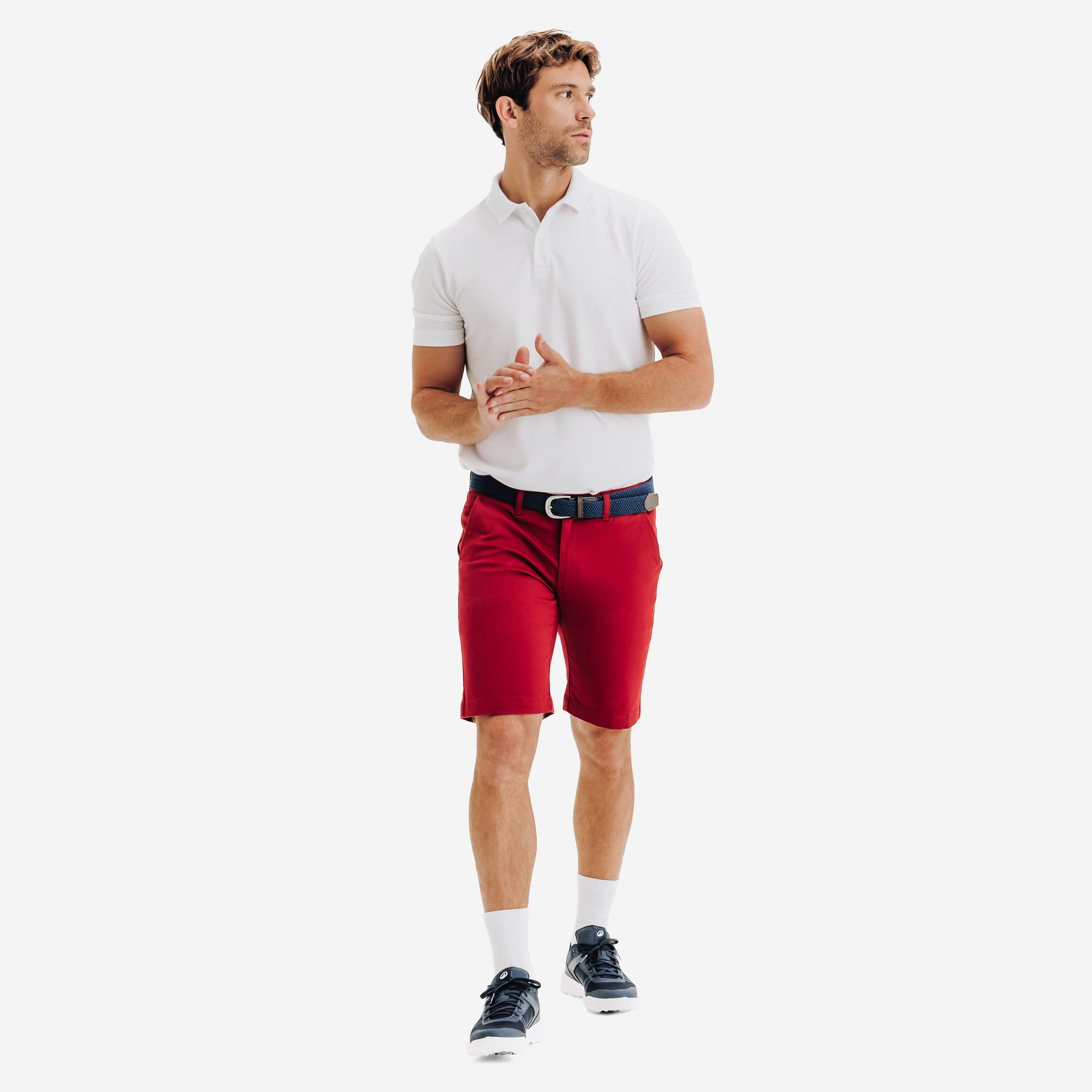 Herren Shorts Chino Baumwolle - MW500 bordeaux 2/5