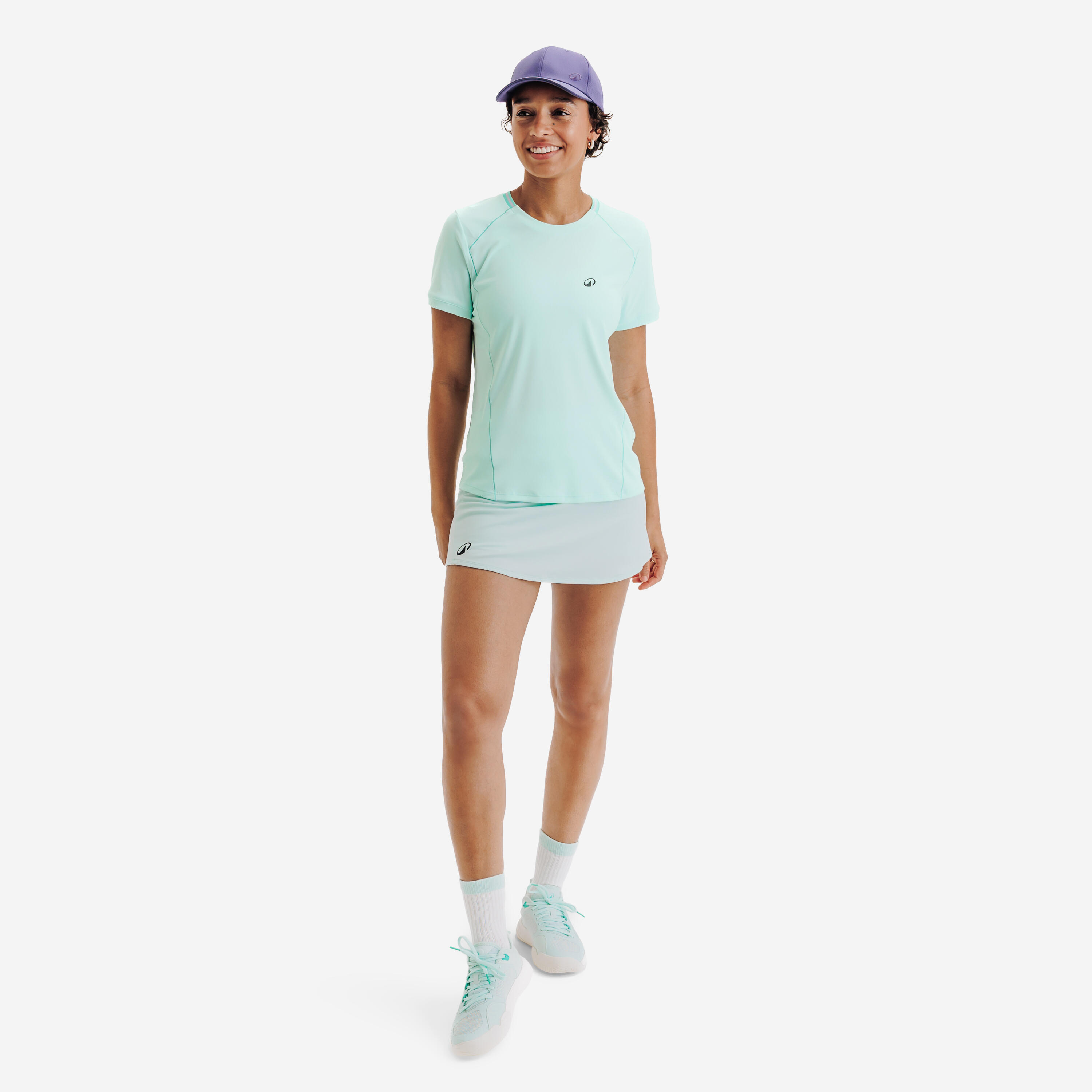 Tennis-T-shirt Dry dames ademend ronde hals groen 2/6