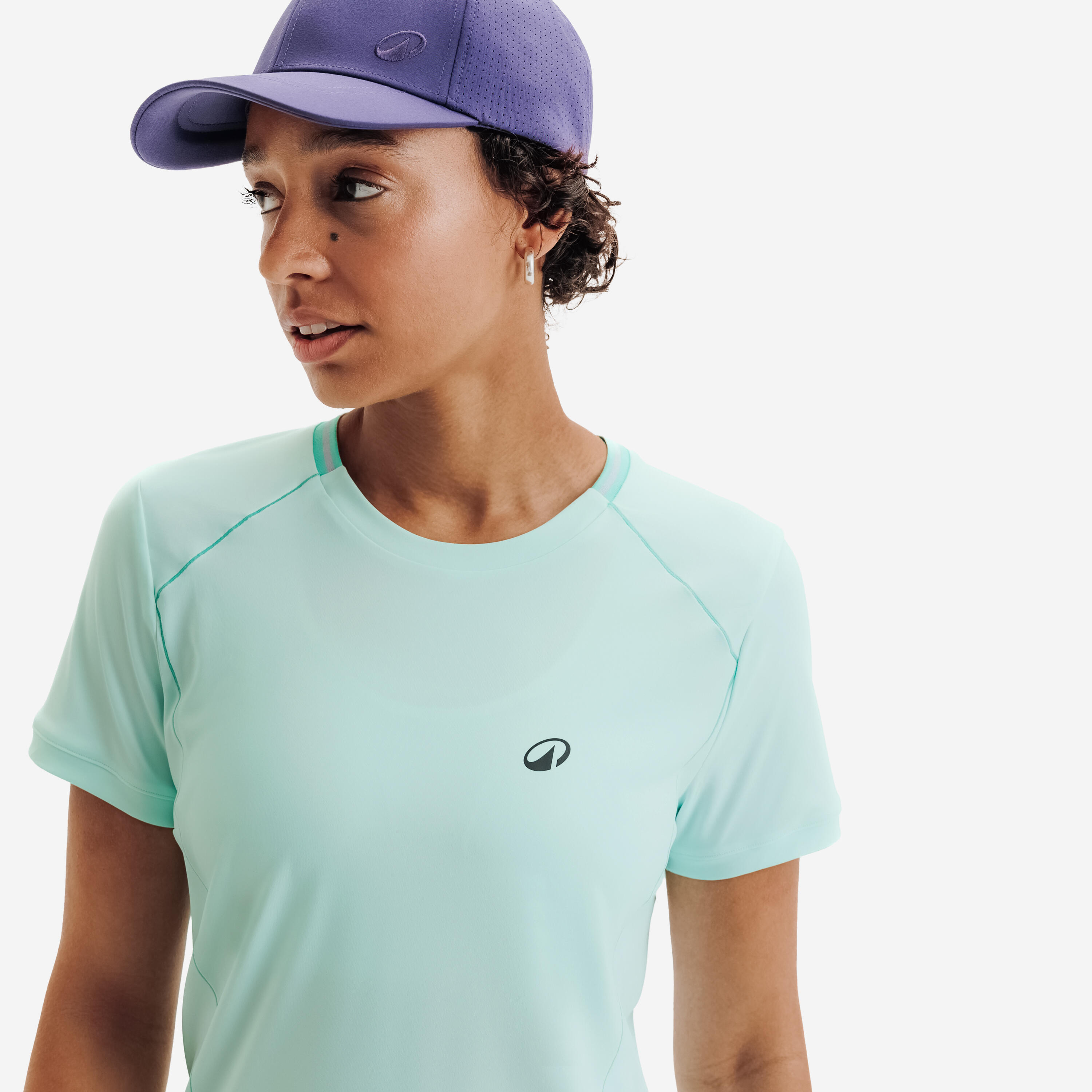 Tennis-T-shirt Dry dames ademend ronde hals groen 3/6