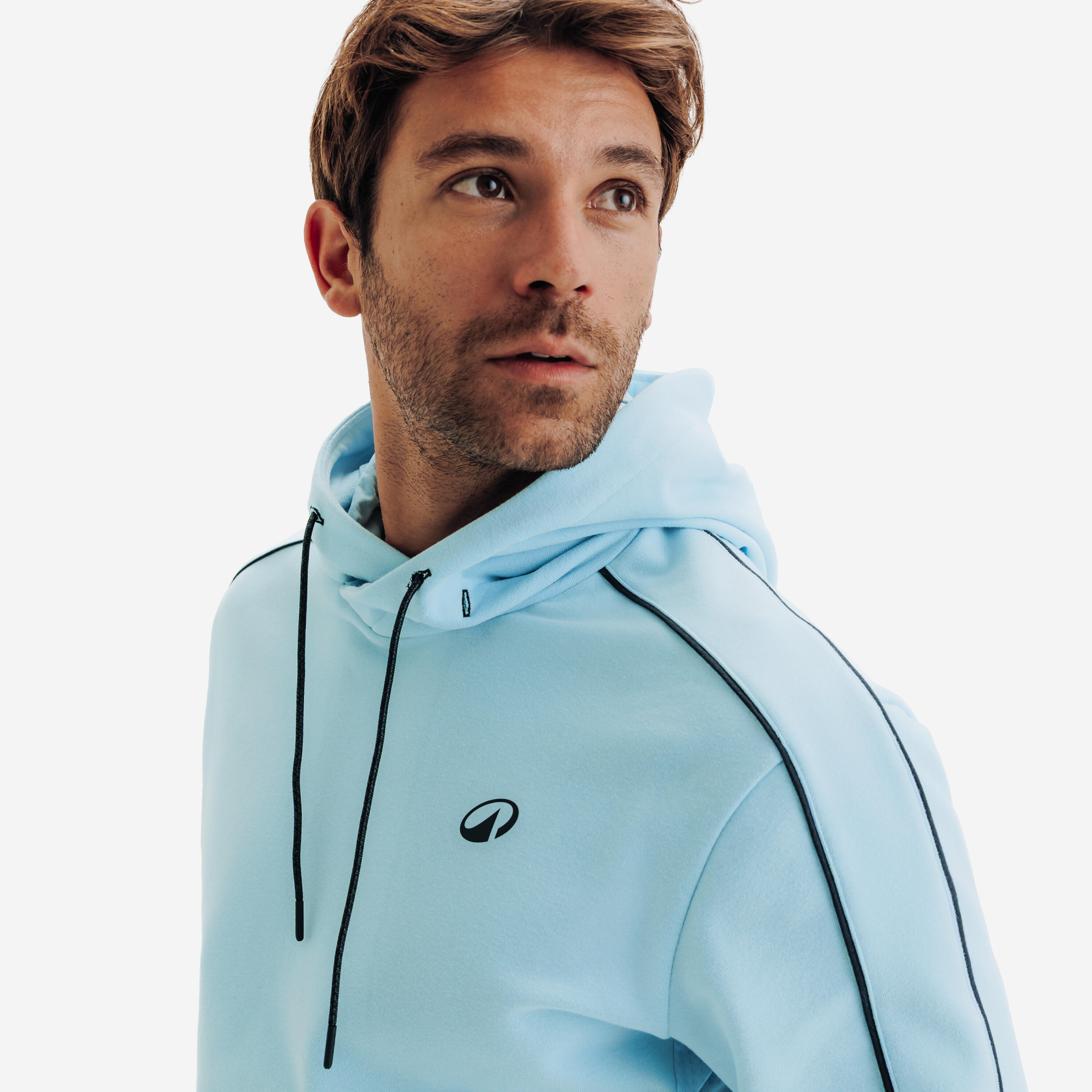 Felpa tennis uomo SOFT con cappuccio blu 3/8