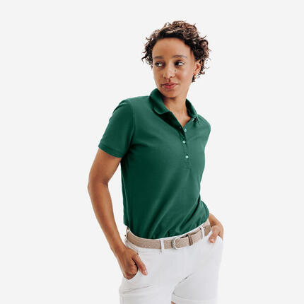 Damen Golf Poloshirt kurzarm - MW500 weiß