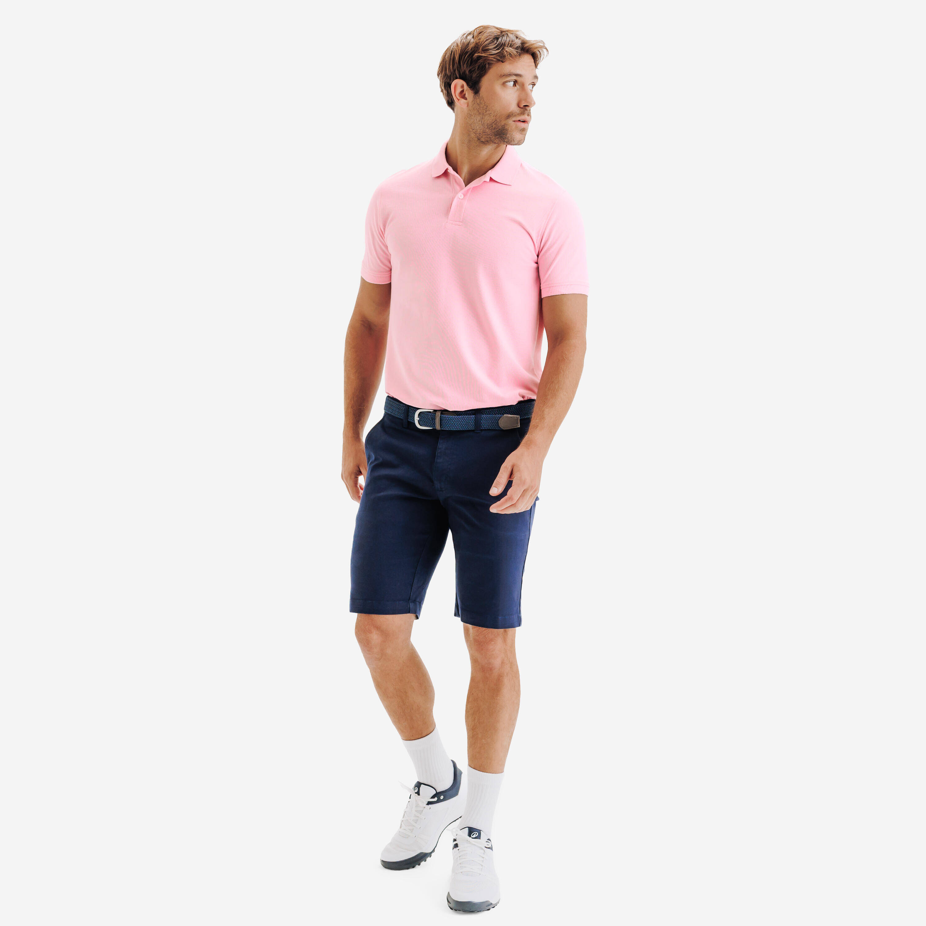 Men's Golf Short-Sleeved Polo Shirt Pink -  3