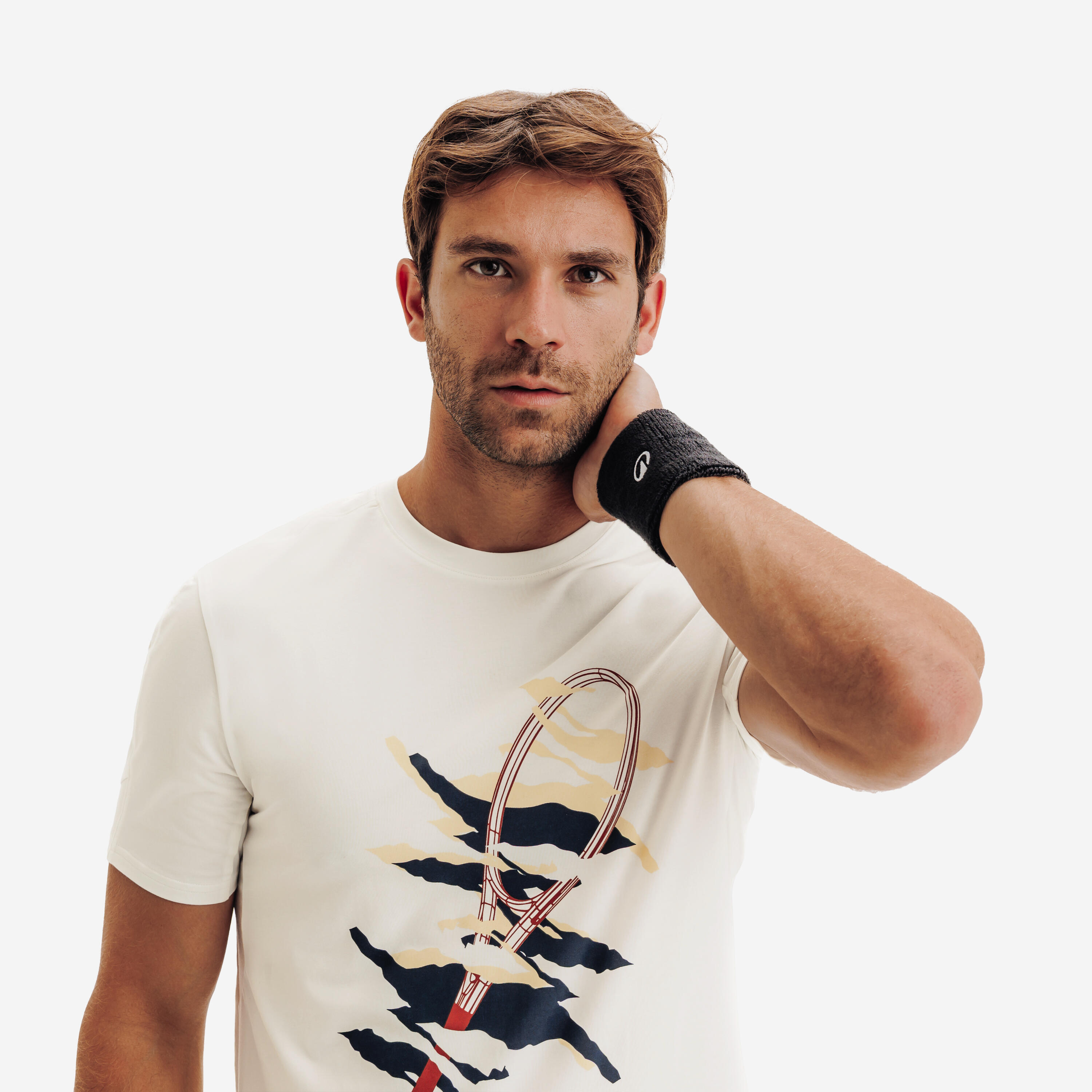 Tennis-T-shirt Soft heren wit 6/19